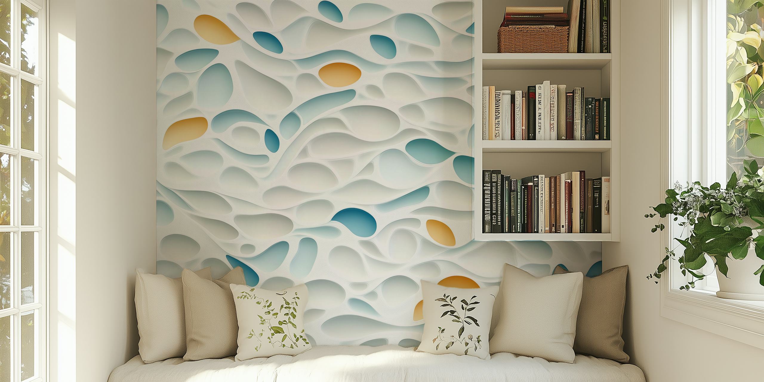 Water Flow Surface Texture wallpaper in a room