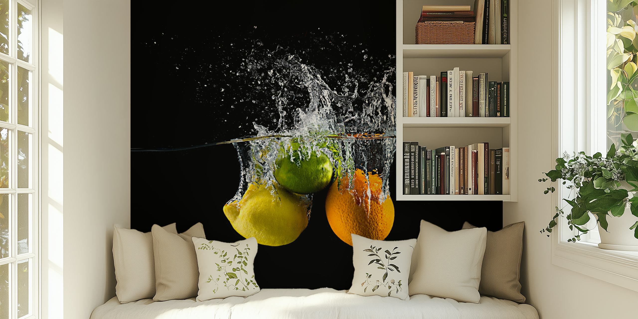 Citrus splash tapet i et rom