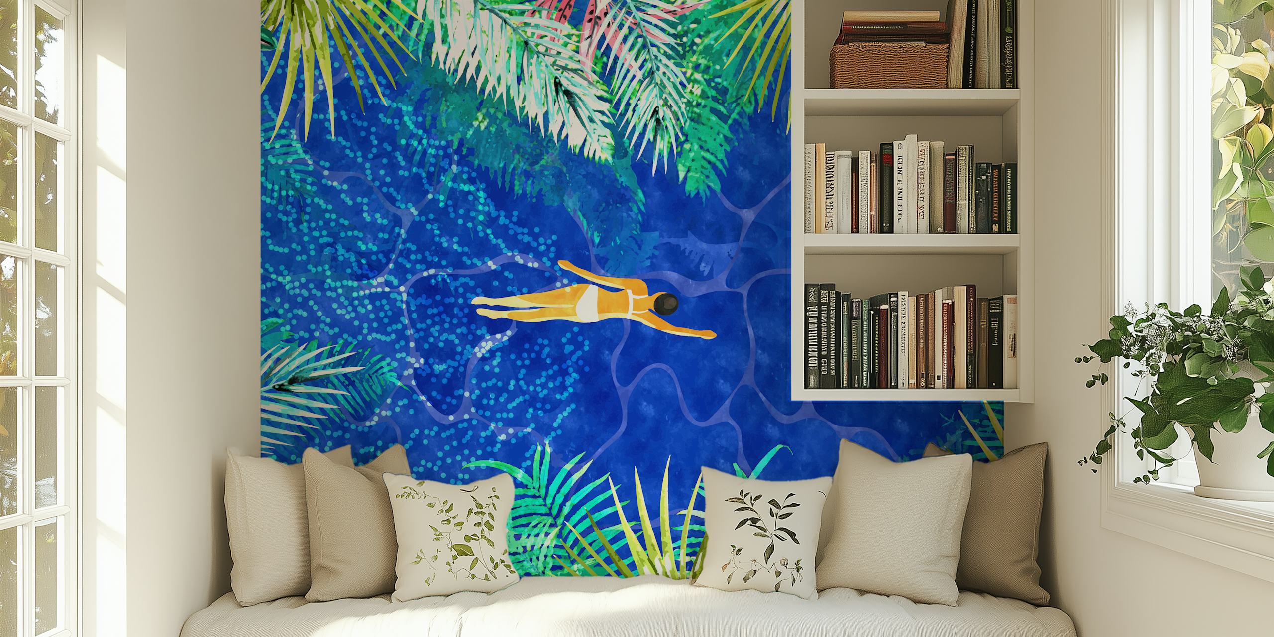Tropical Jungle Pool tapetdesign