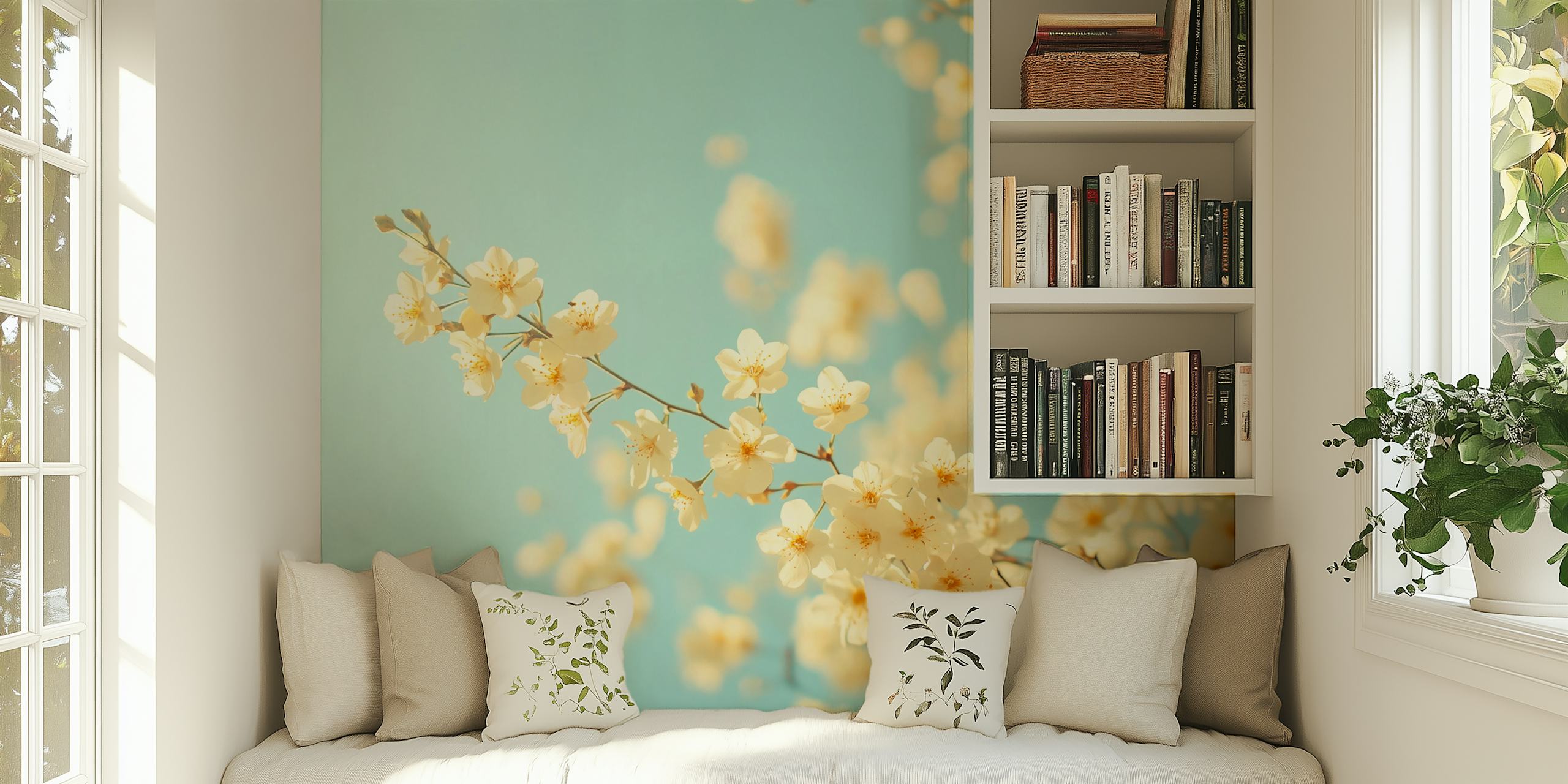 Tapeta Butter Yellow Blossom Dream u sobi