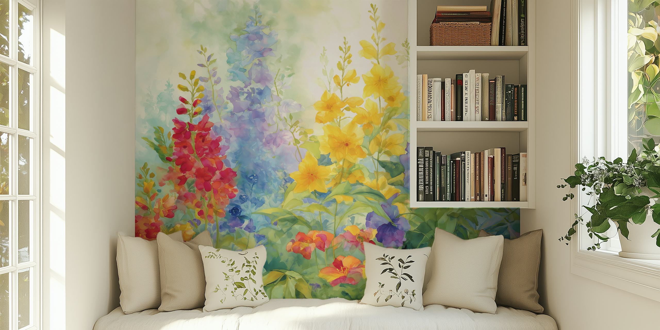 Floral Watercolor Delight σε ένα δωμάτιο