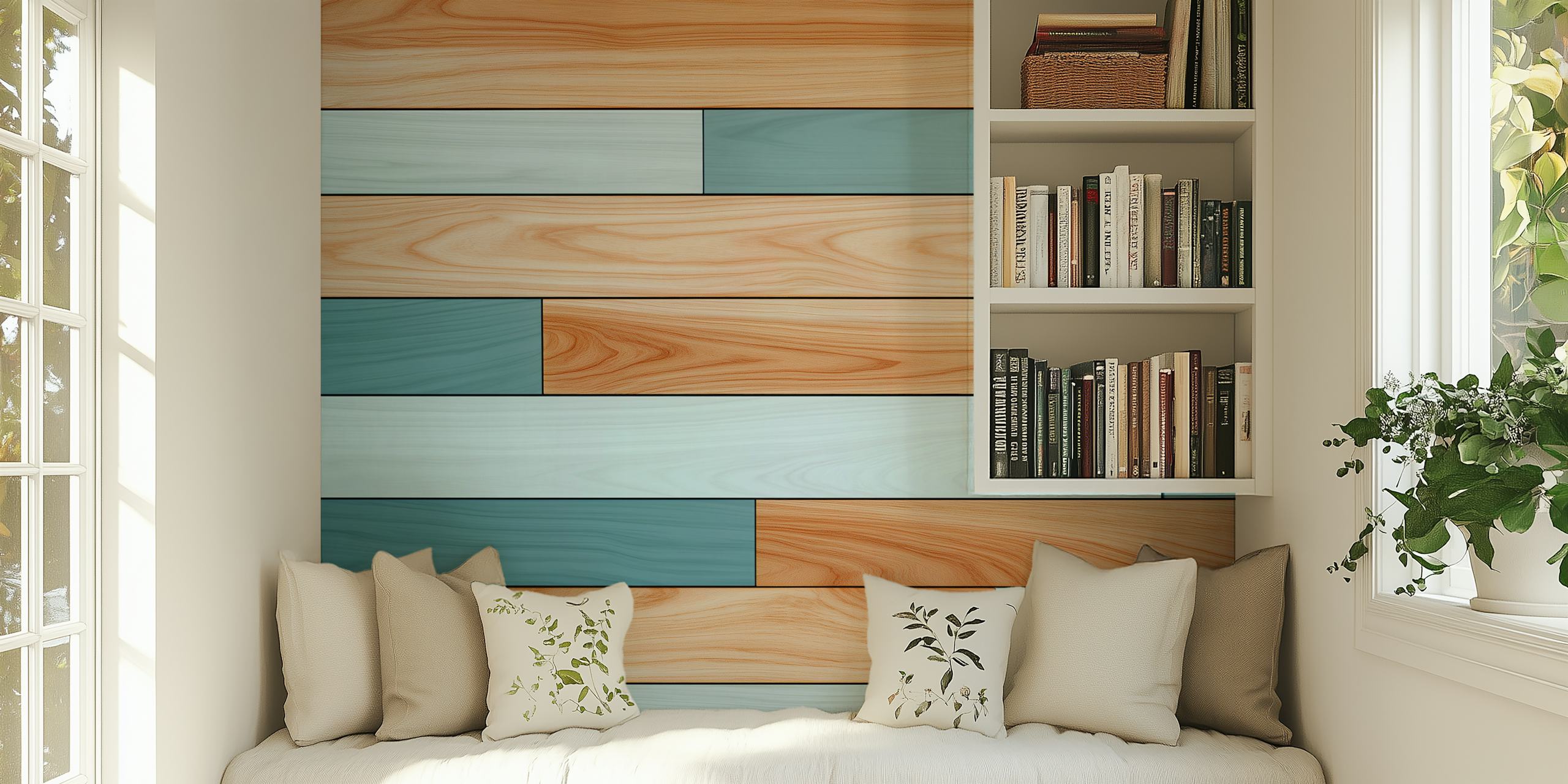 Wooden Serenity wallpaper in a modern room
