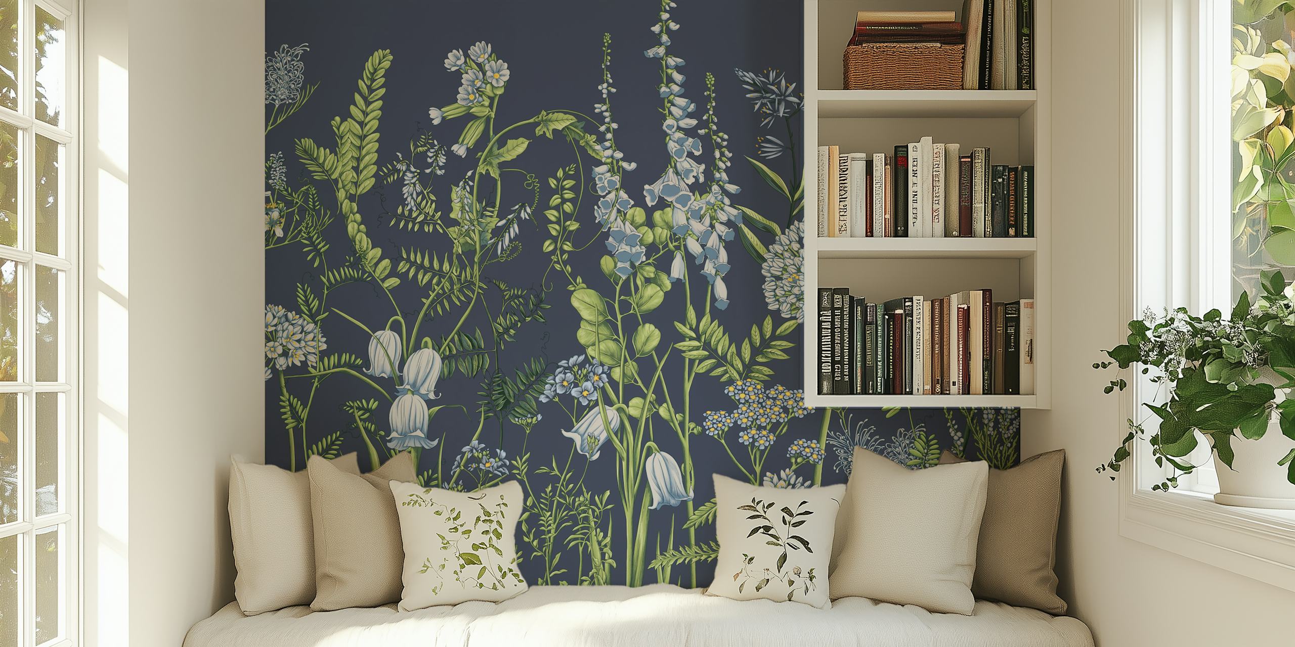 Botany 9 floral wallpaper in a room