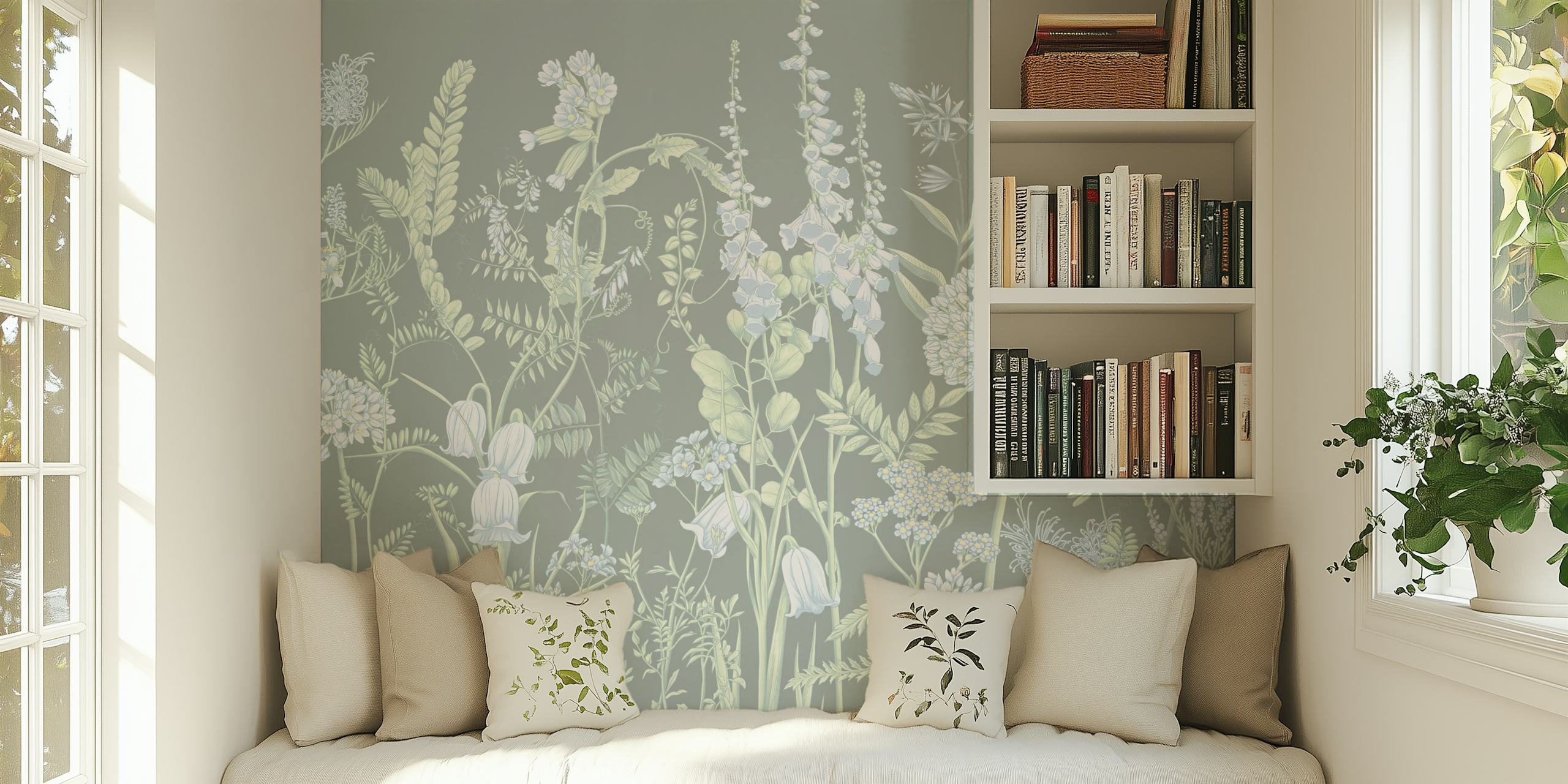 Botany 15 bloemenbehang in een kamersetting