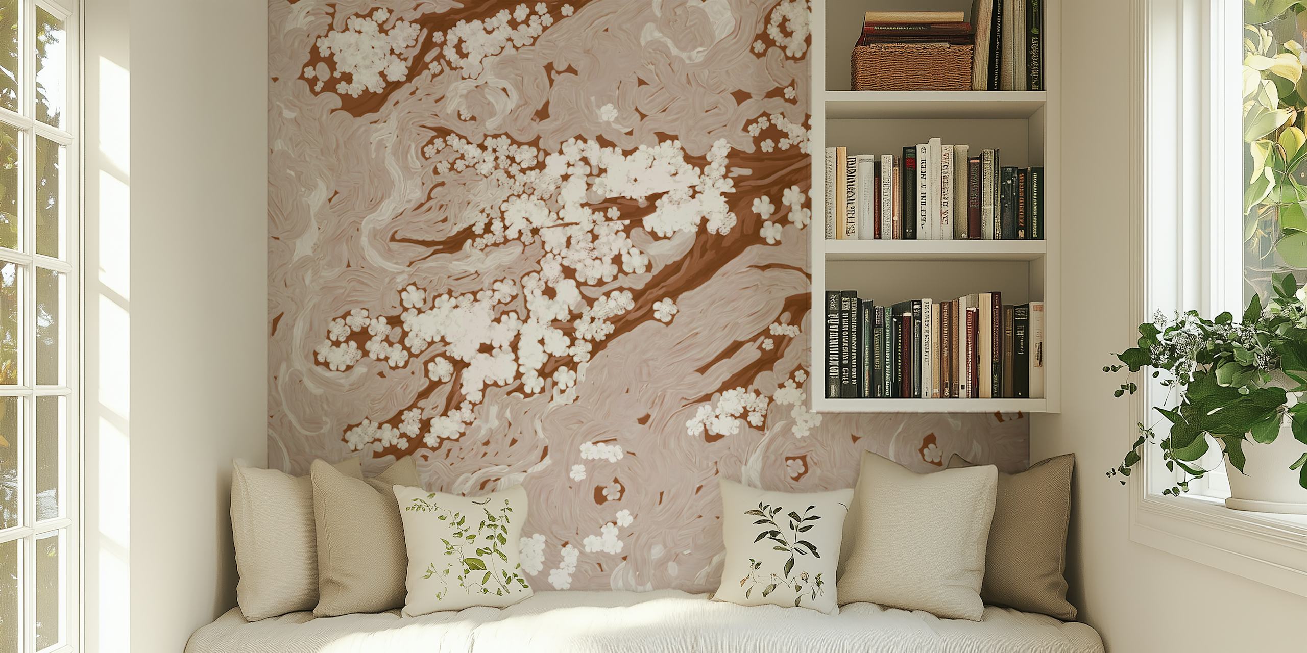 Blossoms in Gentle Breeze wallpaper in a room
