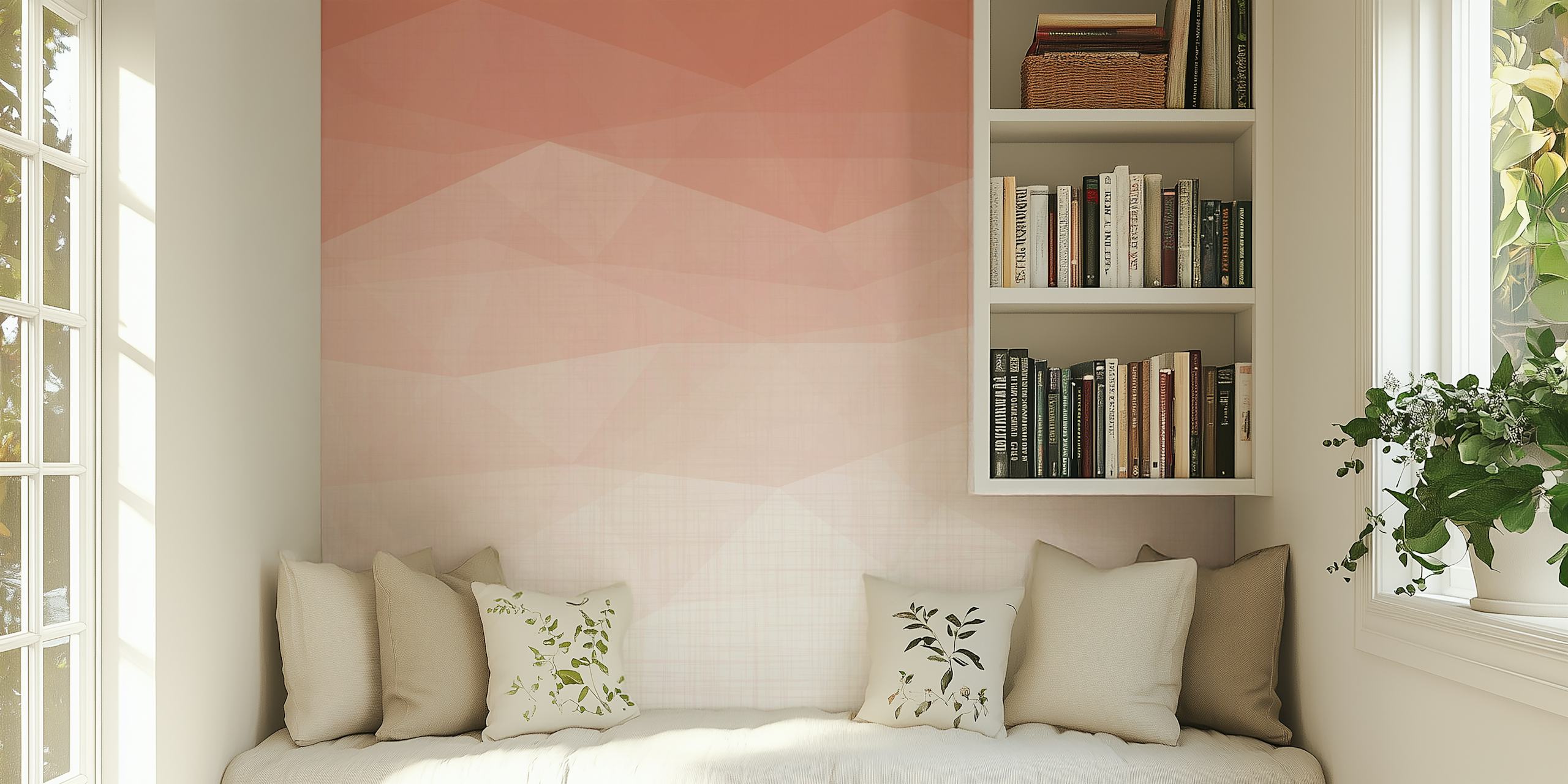 Geometric peach triangles with muted tones wallpaper