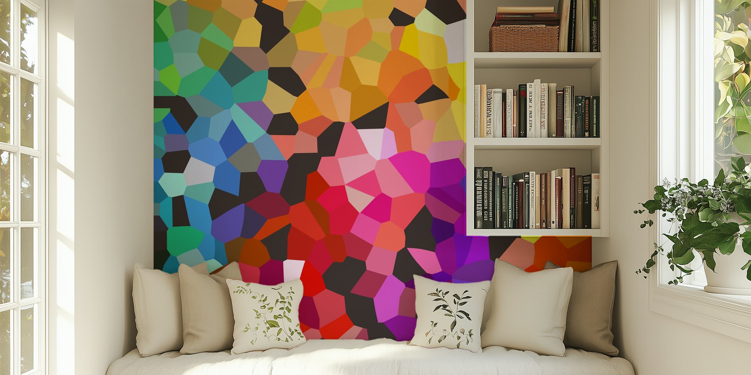 Colorful abstract geometric shapes wallpaper