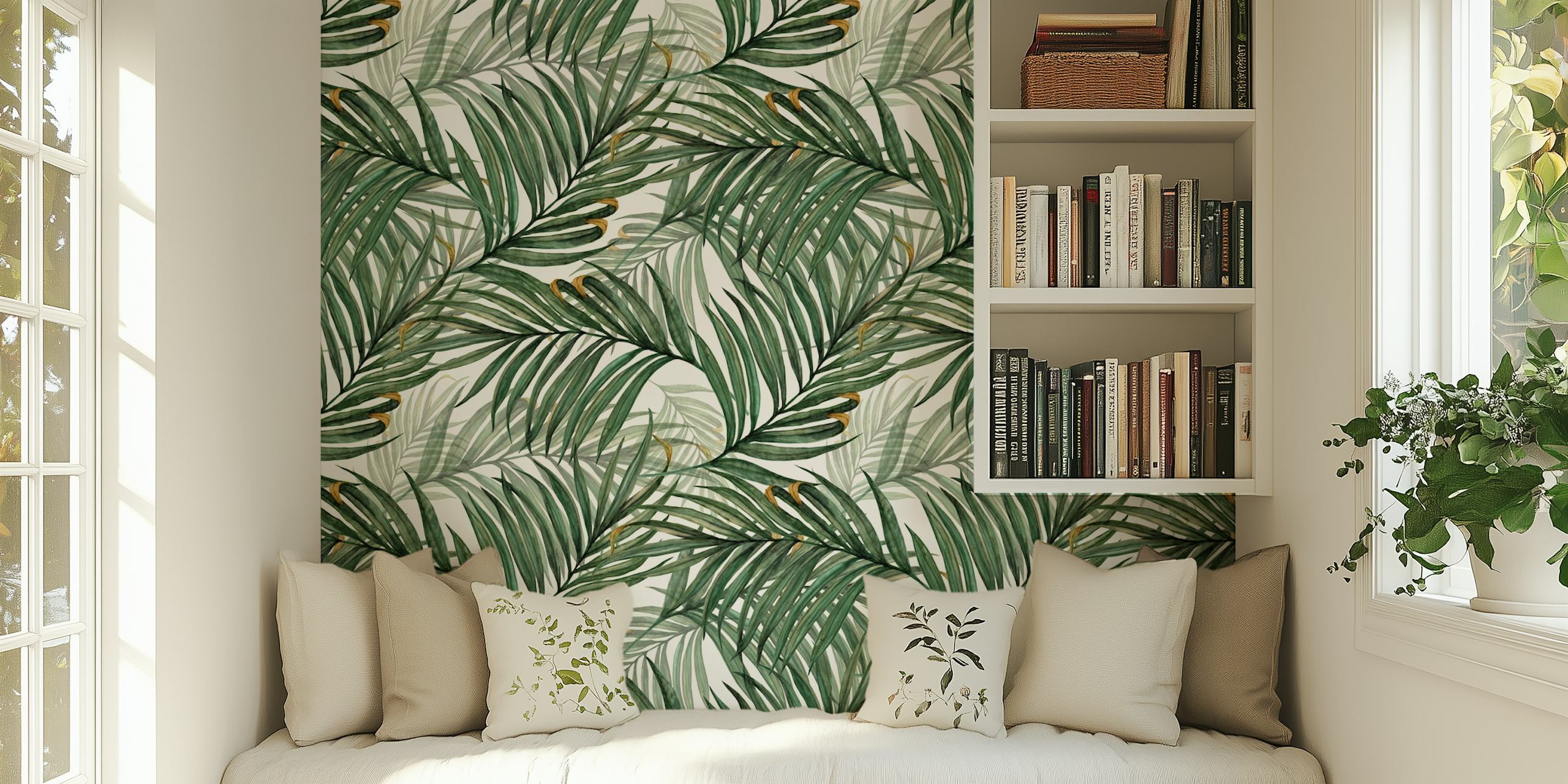 Palm Leaves Wallpaper wyświetlone w pokoju