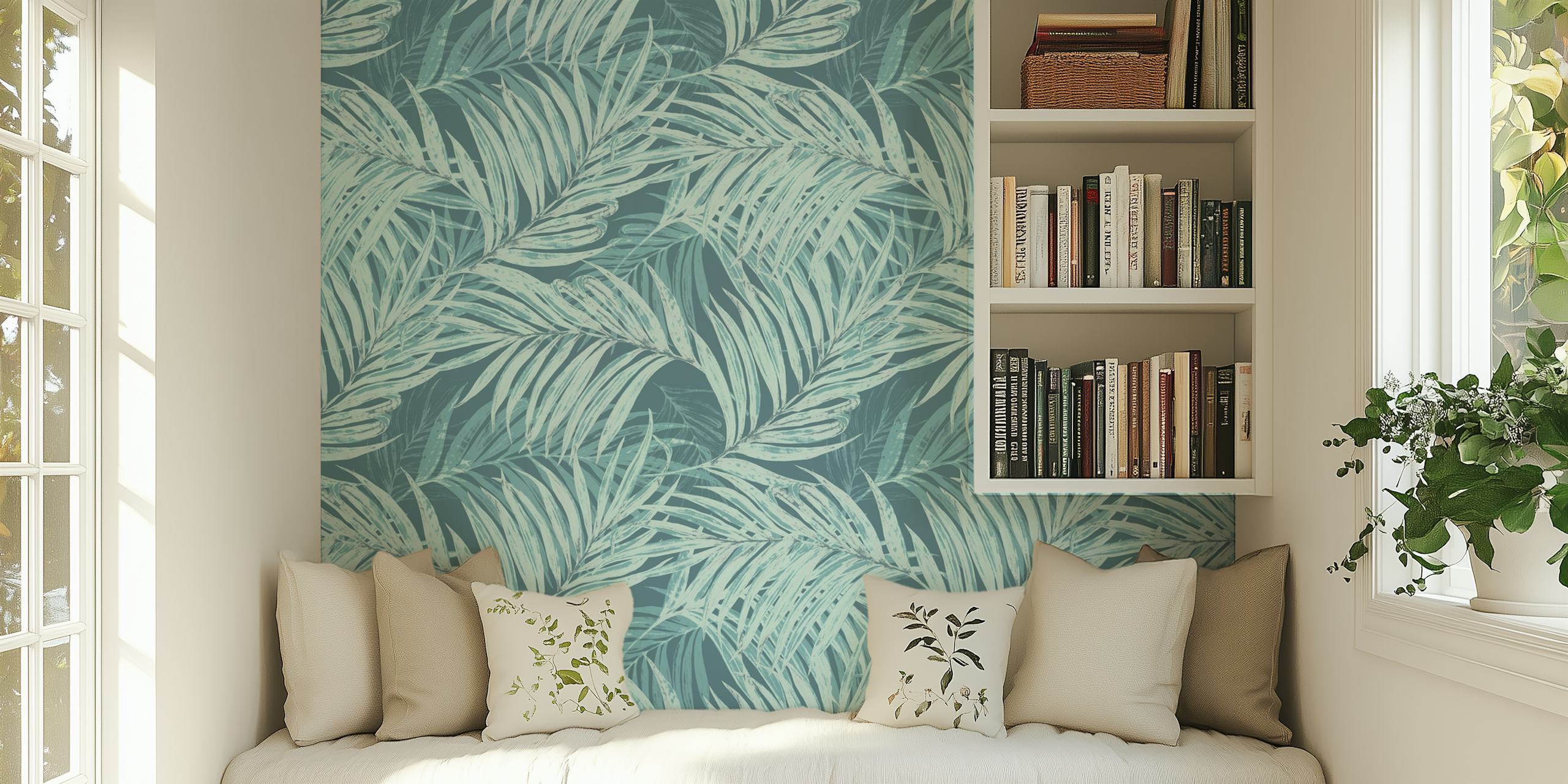 Palm Leaves Wallpaper mønster i et rum