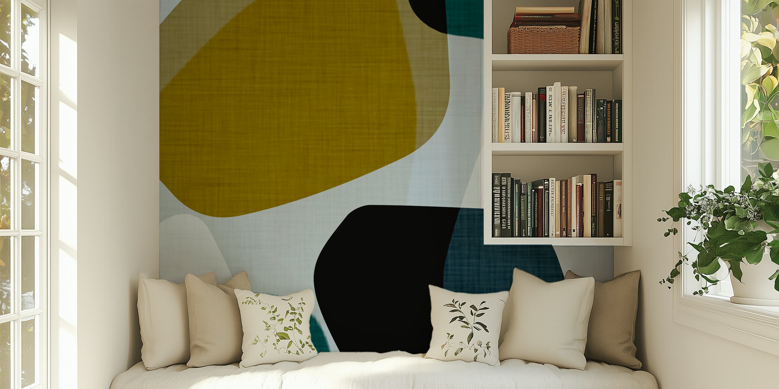 Abstract Terrain river tapet i ett rum