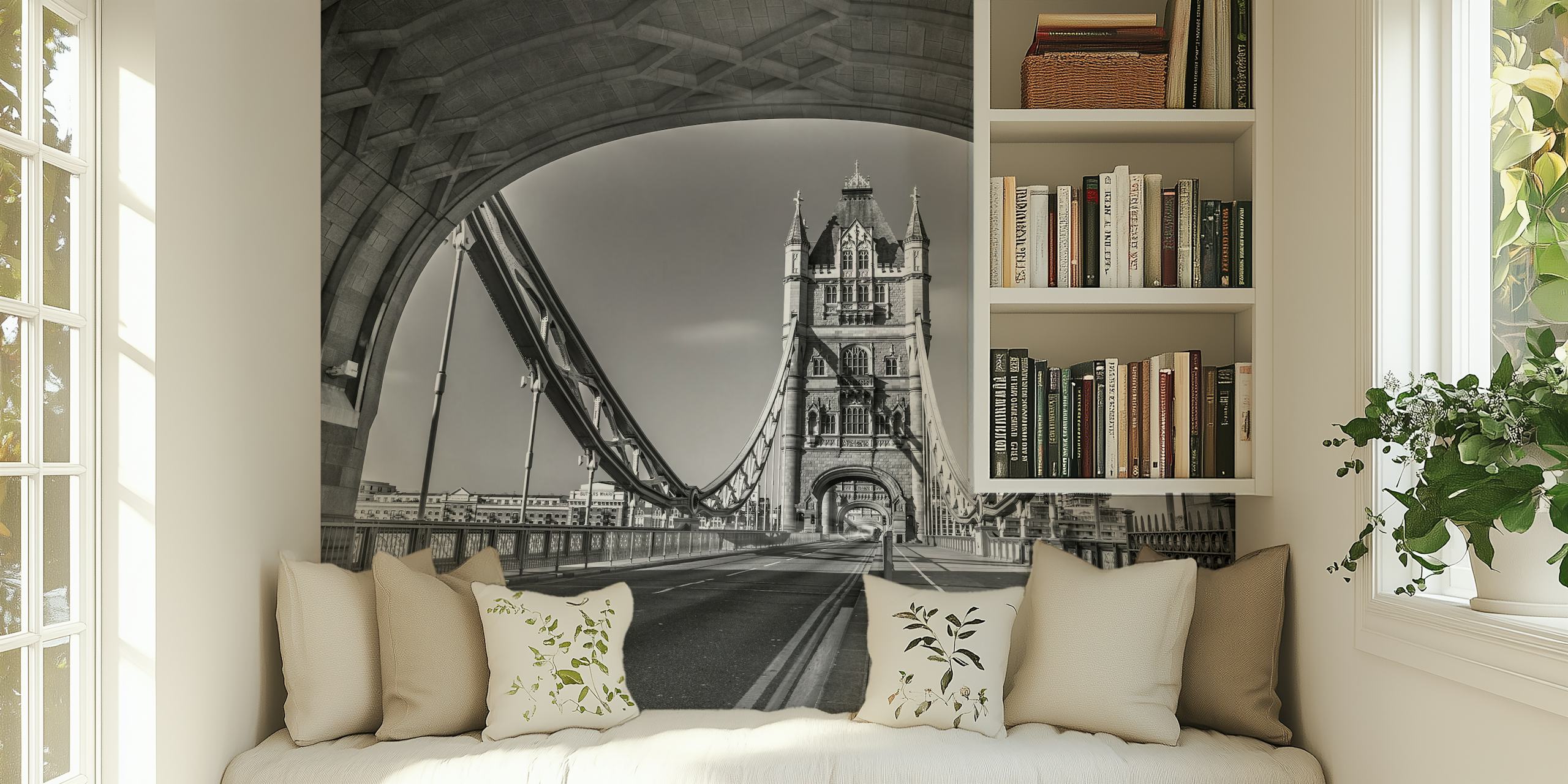Tower Bridge wallpaper in a stylish room