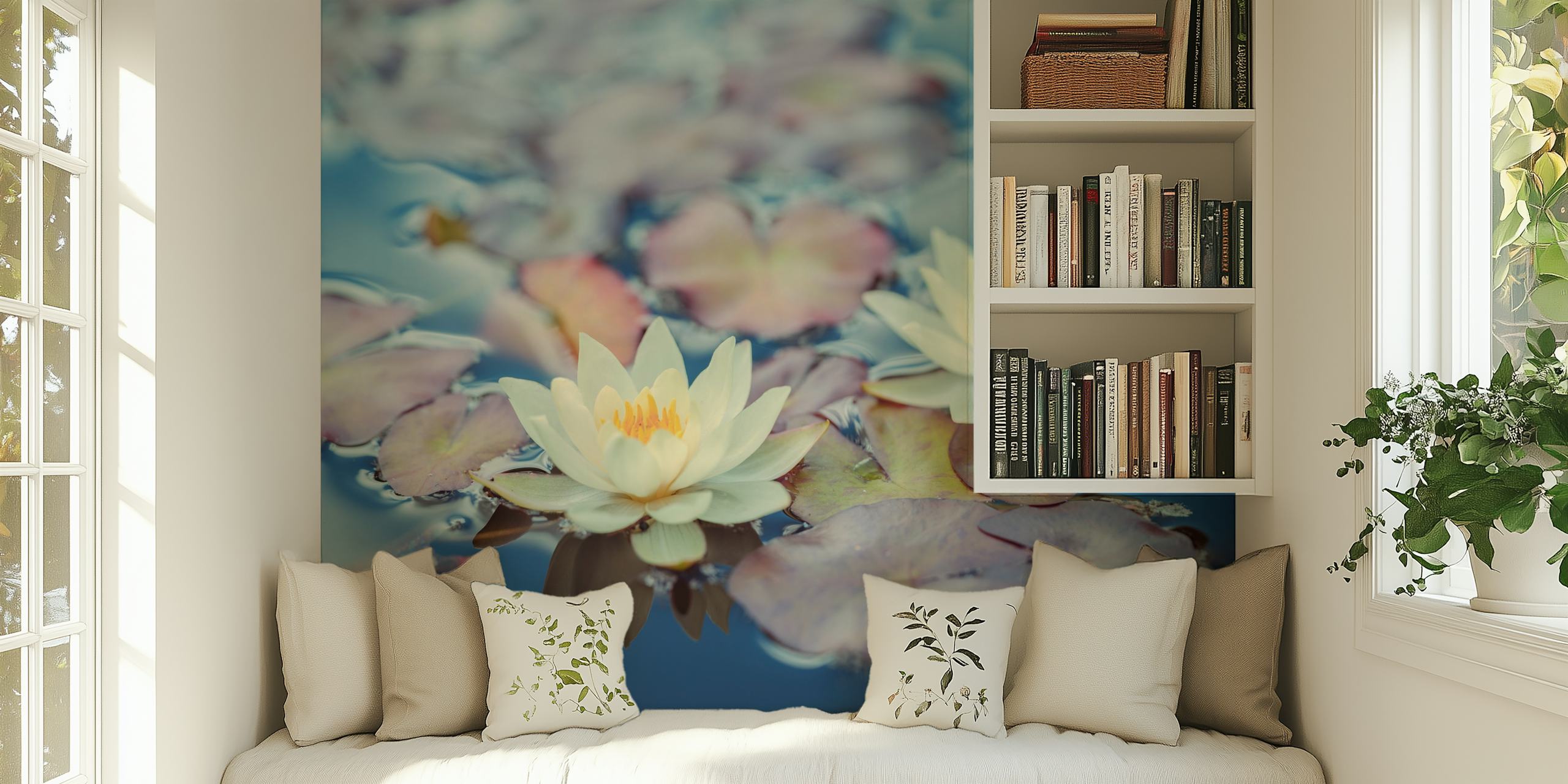 Lotus i dammen tapetdesign