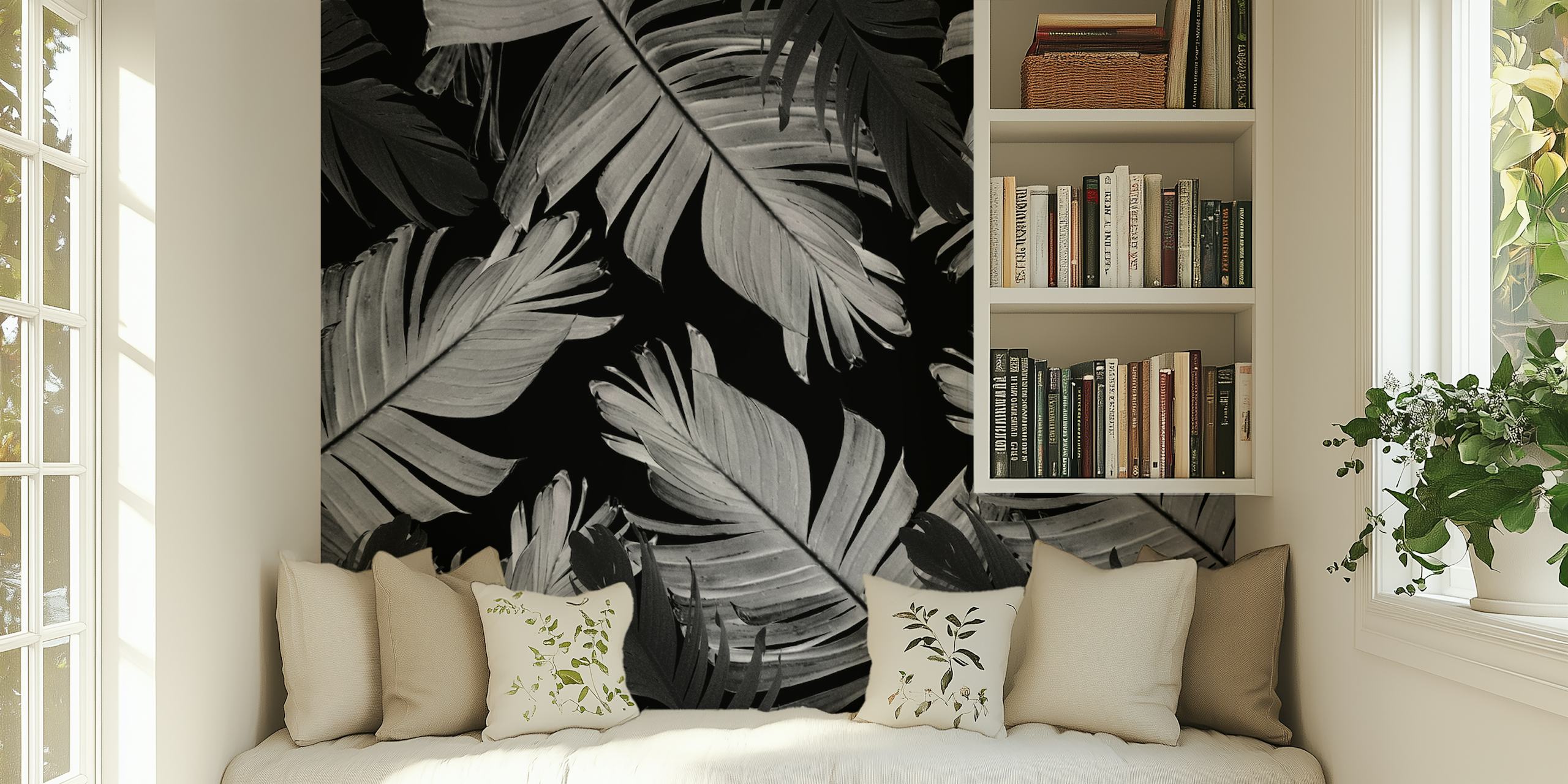 Tapeta Tropical Banana Leaves w pokoju