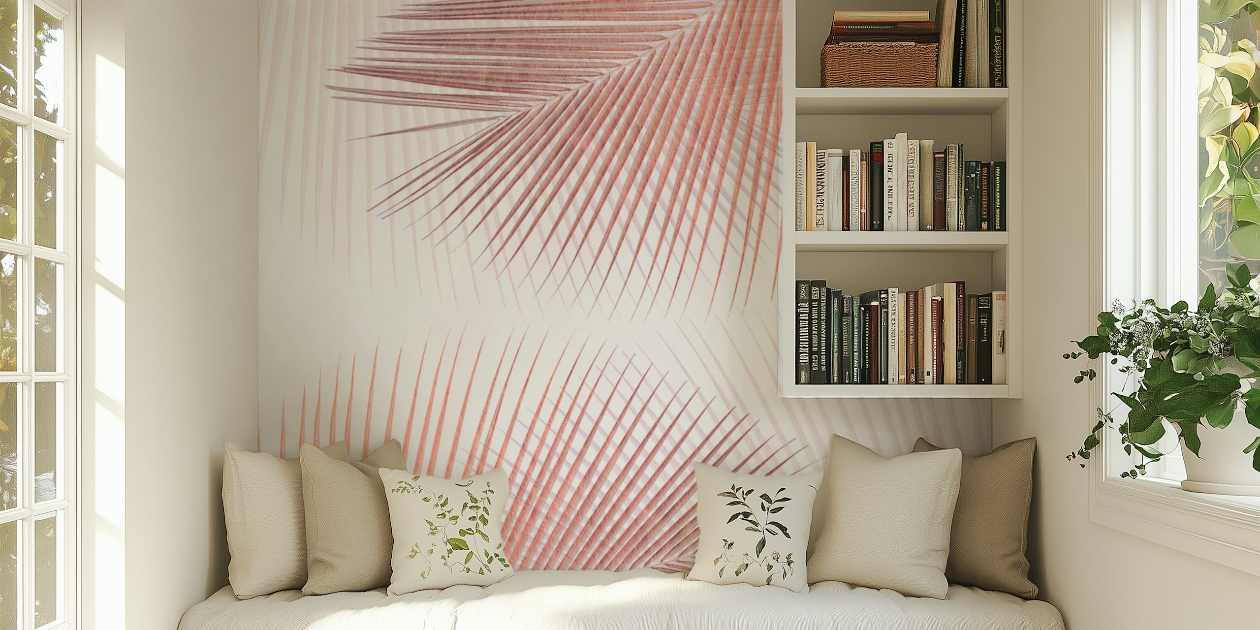 Palm synchronicity rose gold carta da parati in una stanza