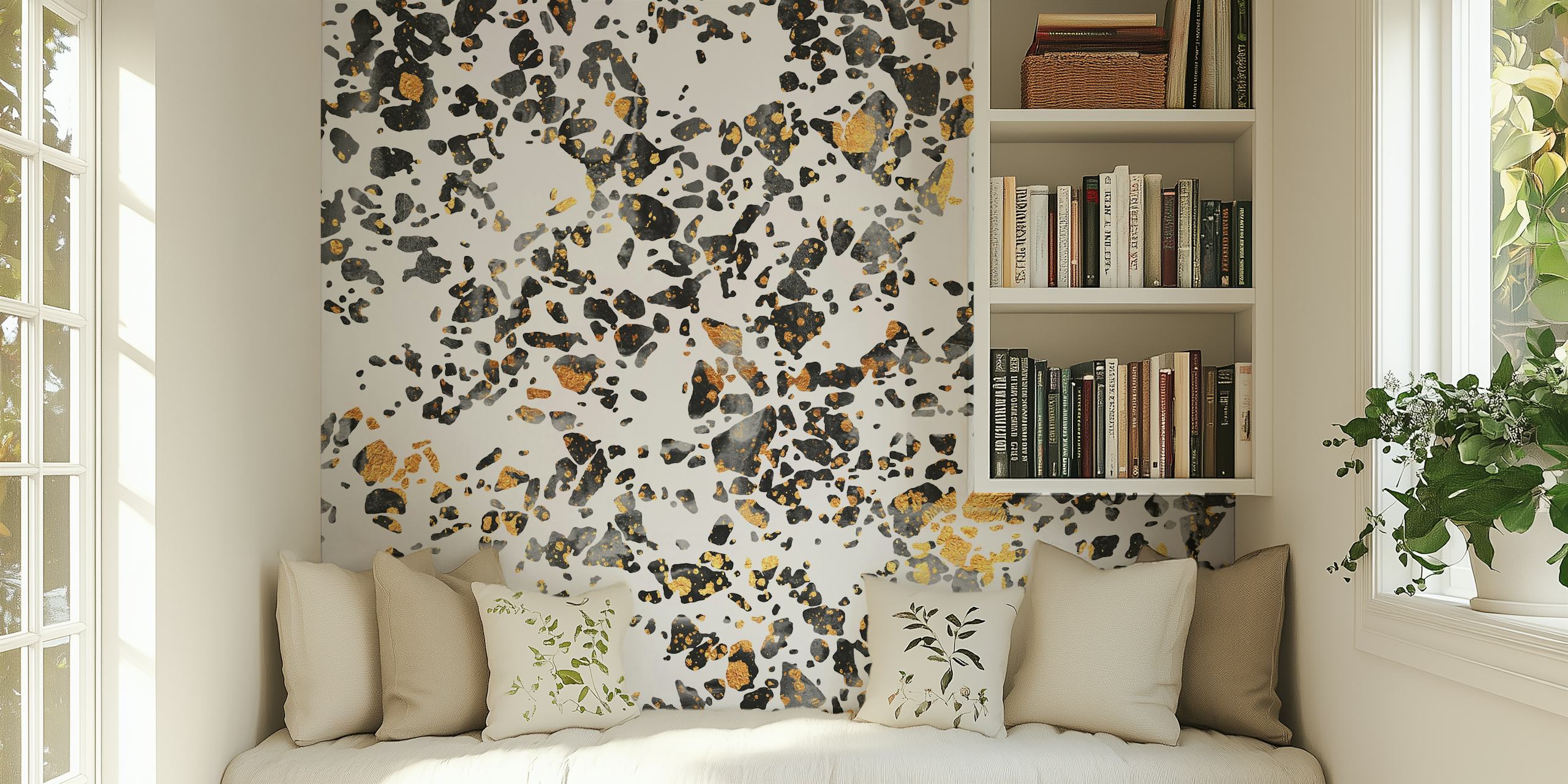 Gold Speckled Terrazzo tapet i et rom