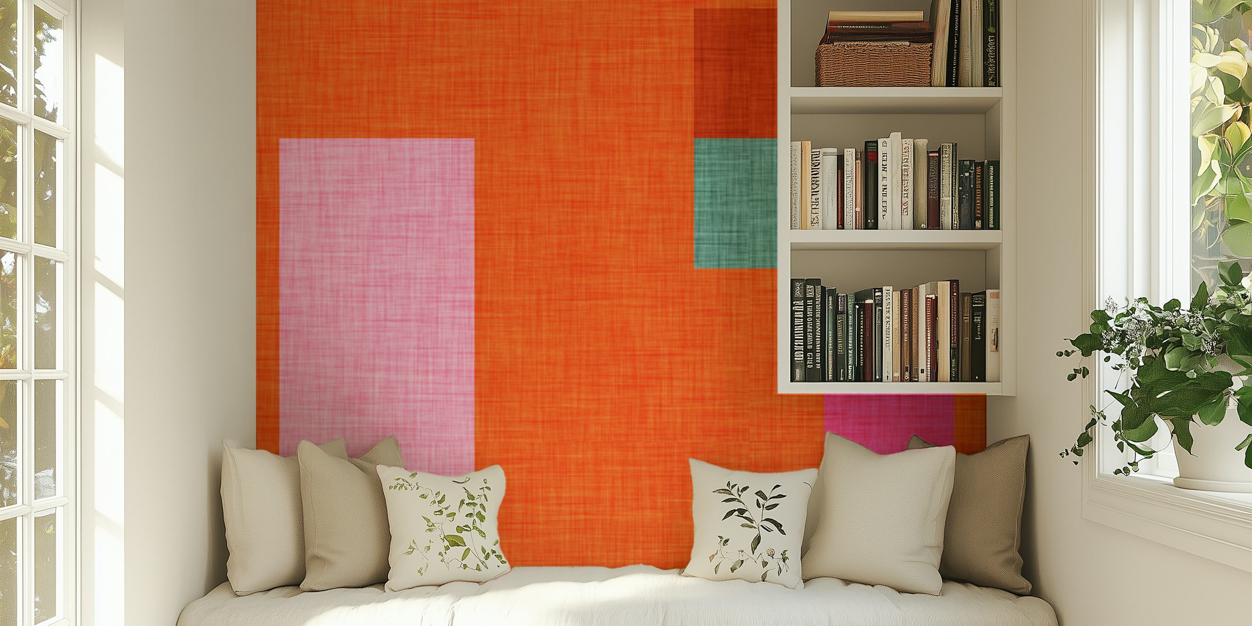 Bold Minimalism Orange tapet i et rum