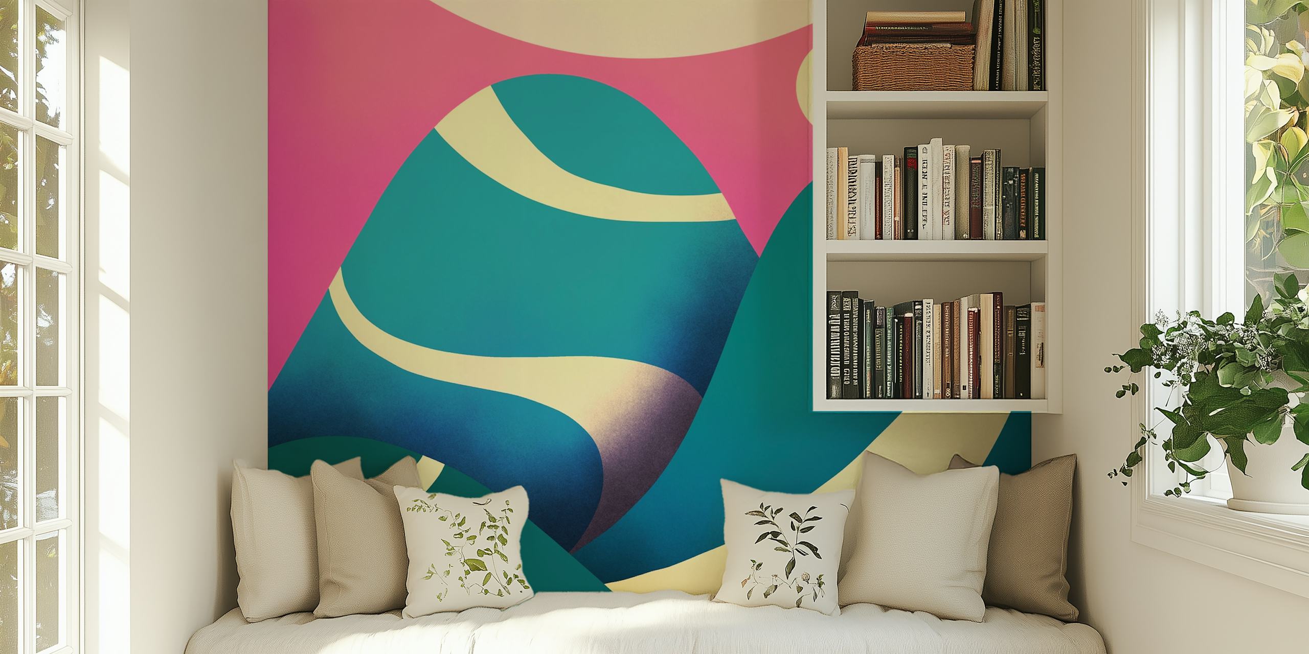 Design tapety Round hill lanes w pomieszczeniu