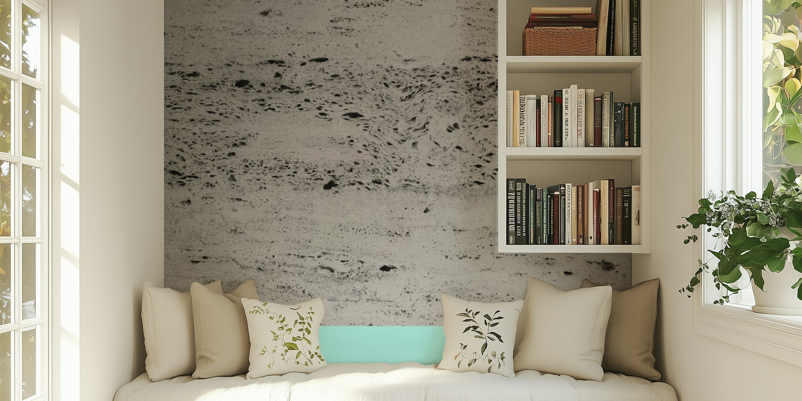 Carta da parati Bright Mint su cemento texturizzato
