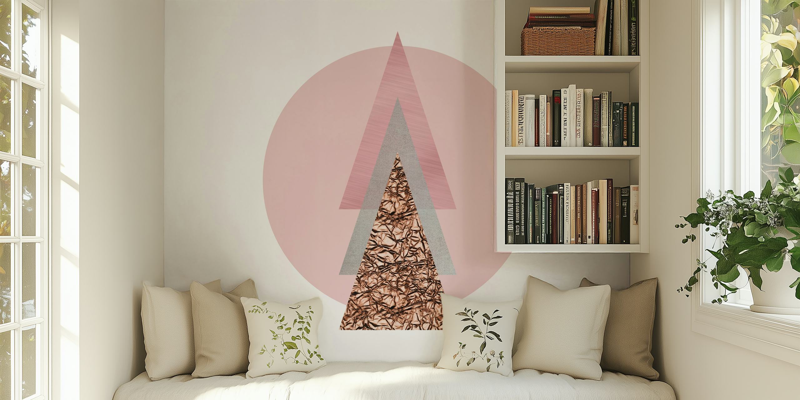 Ταπετσαρία Triangle και Circle σε μοντέρνο δωμάτιο