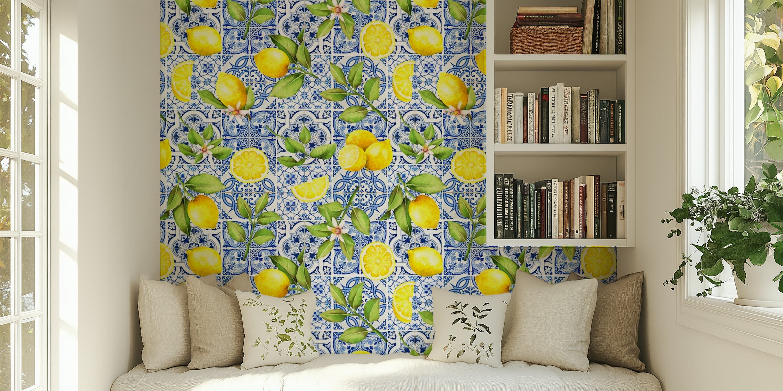 Tapeta Mediterranean Summer Tiles w pokoju