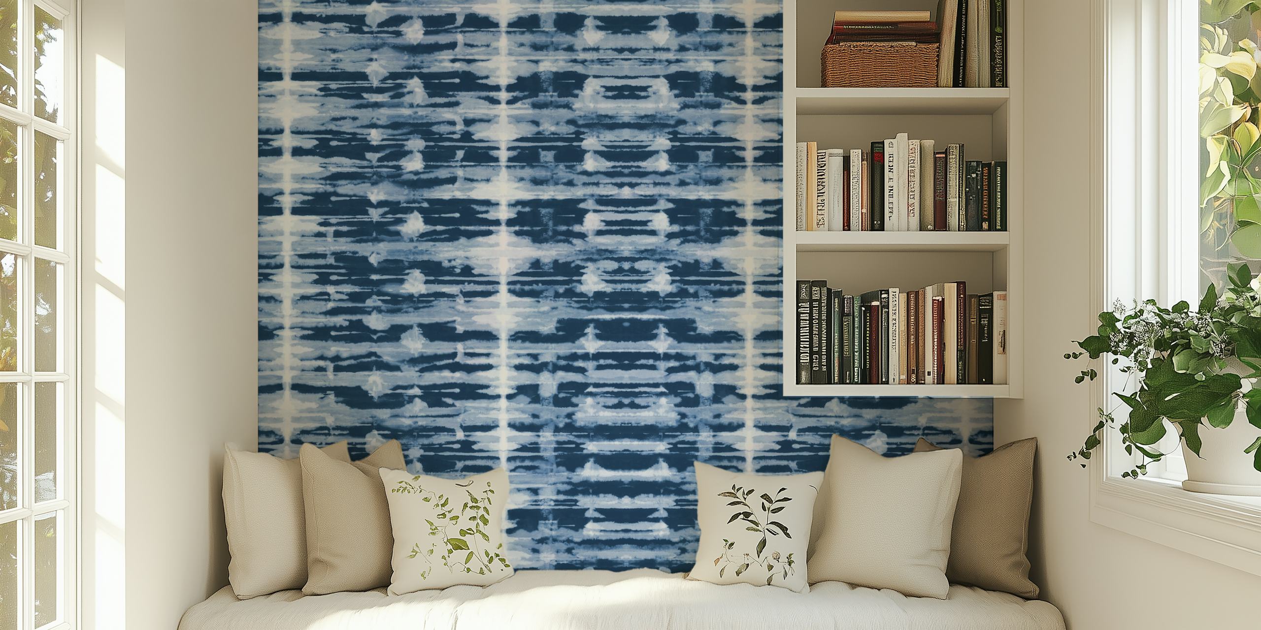 X-Ray Shibori Stripes wallpaper in a room