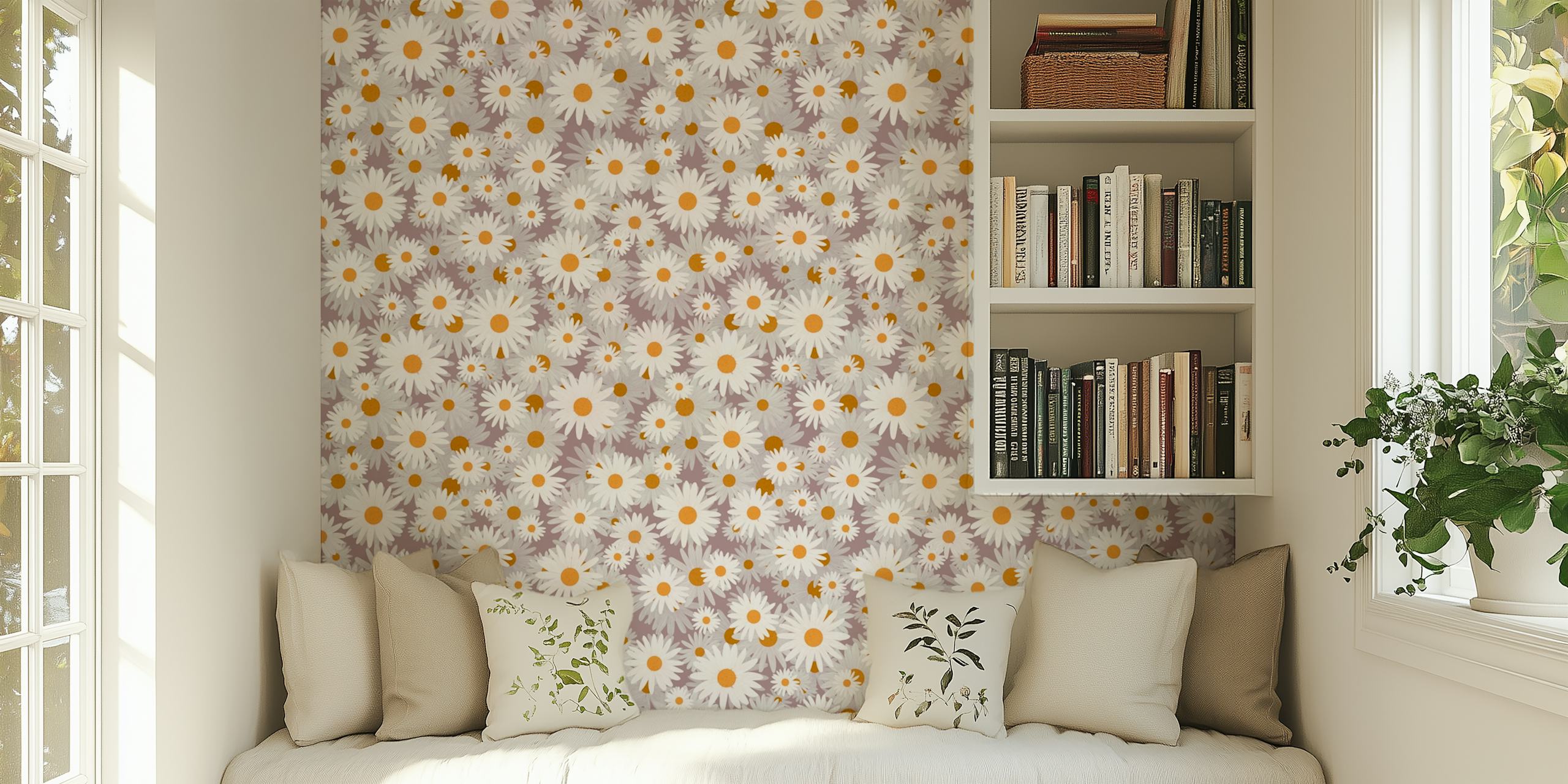 White Daisies-kuosi huoneessa