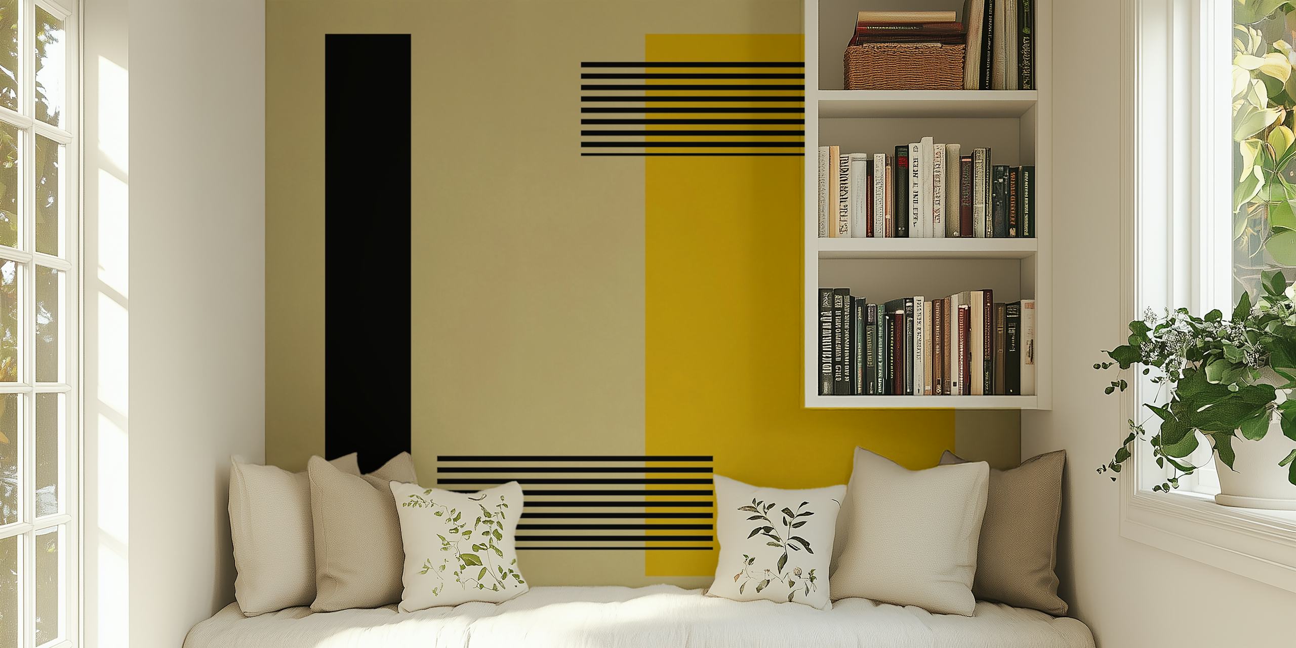 Design de papel de parede Modern Classic 5 em um quarto