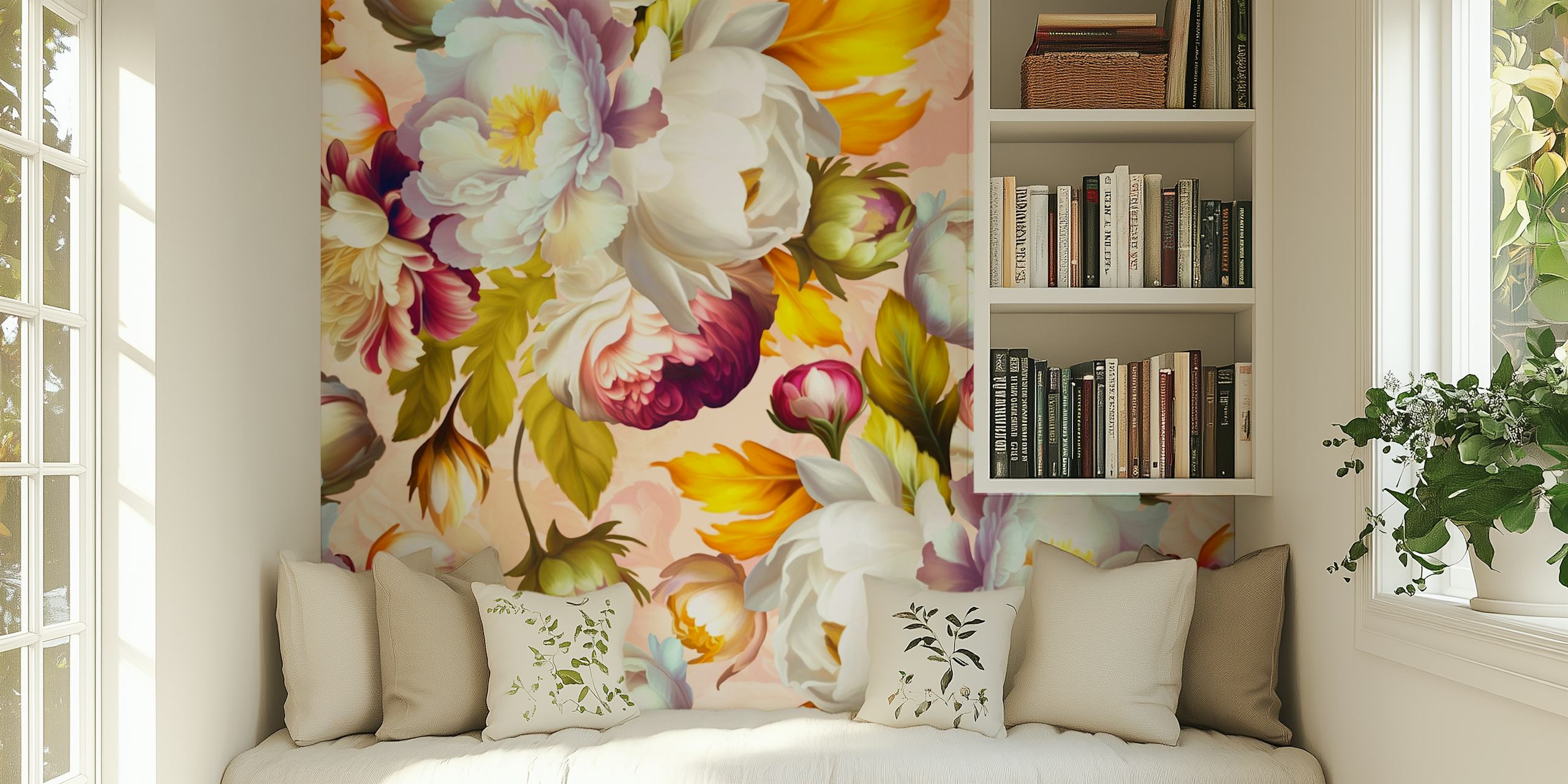 Springflowers Opulent Baroque Garden wallpaper design