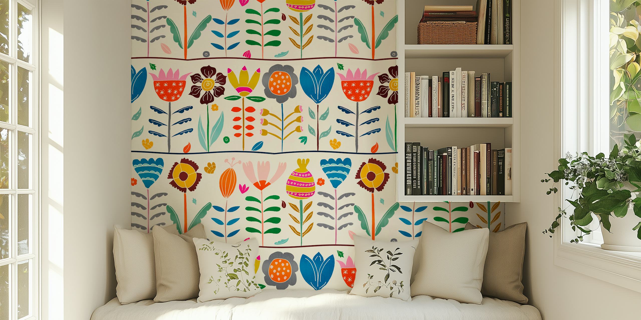 Ταπετσαρία Bountiful Scandinavian Garden σε ένα δωμάτιο