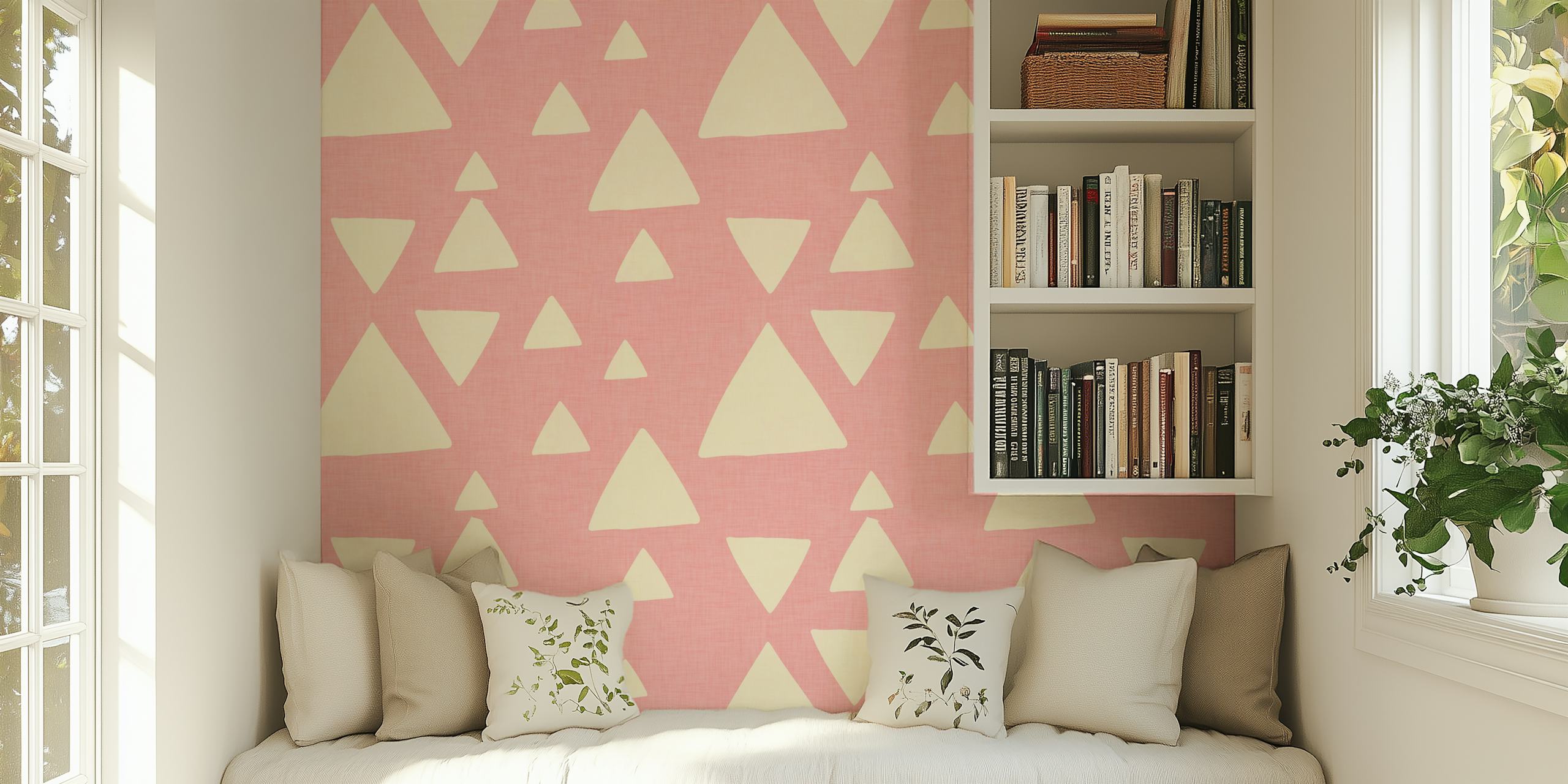 Mosses Triangle Pink wallpaper in een kamer