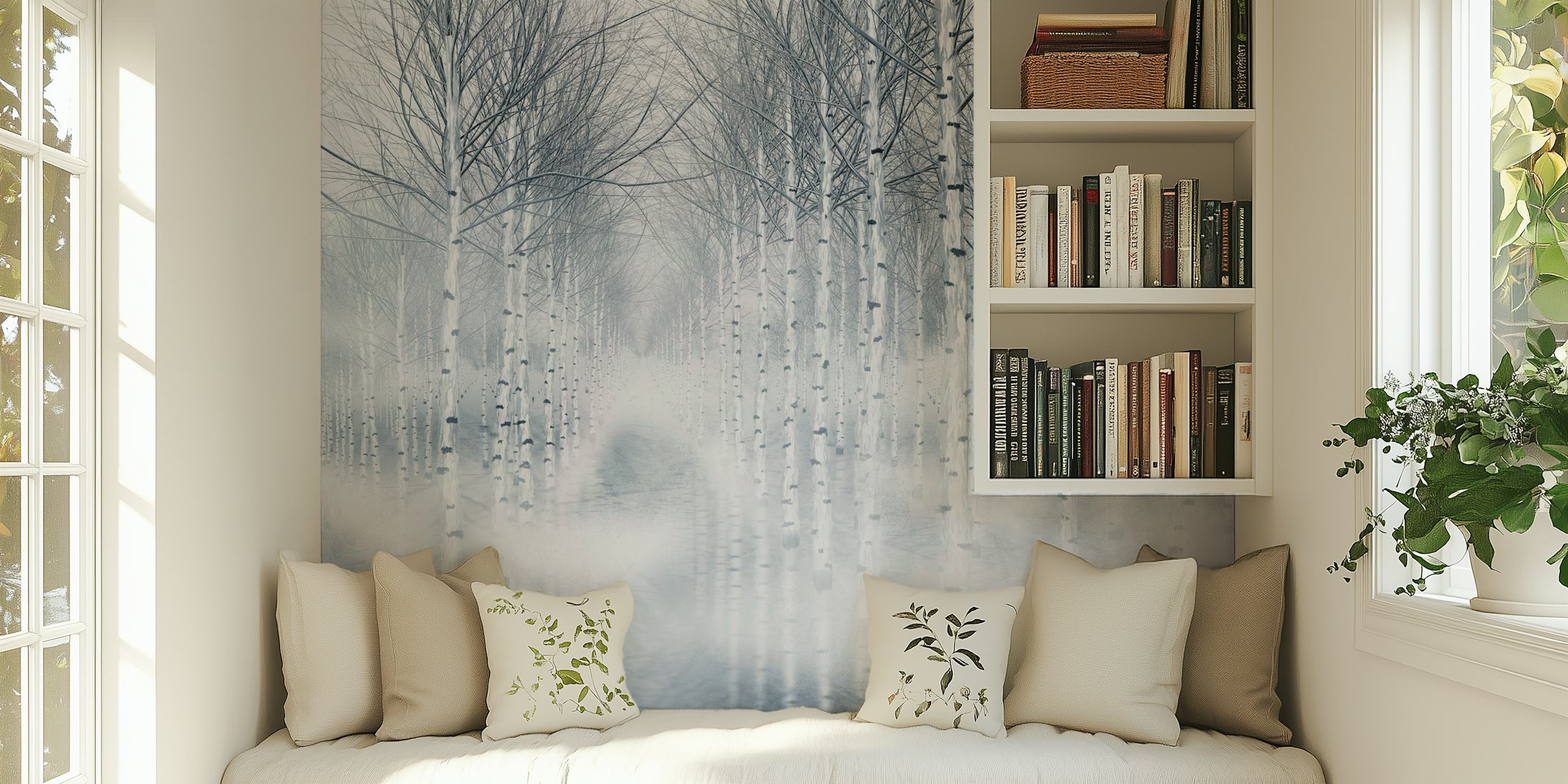 Aspen trees forest Tapete in einem Raum