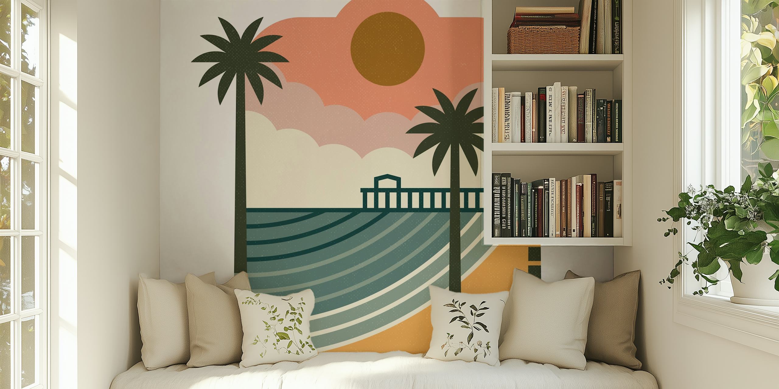 Tapeta The Pier u sobi s palmama