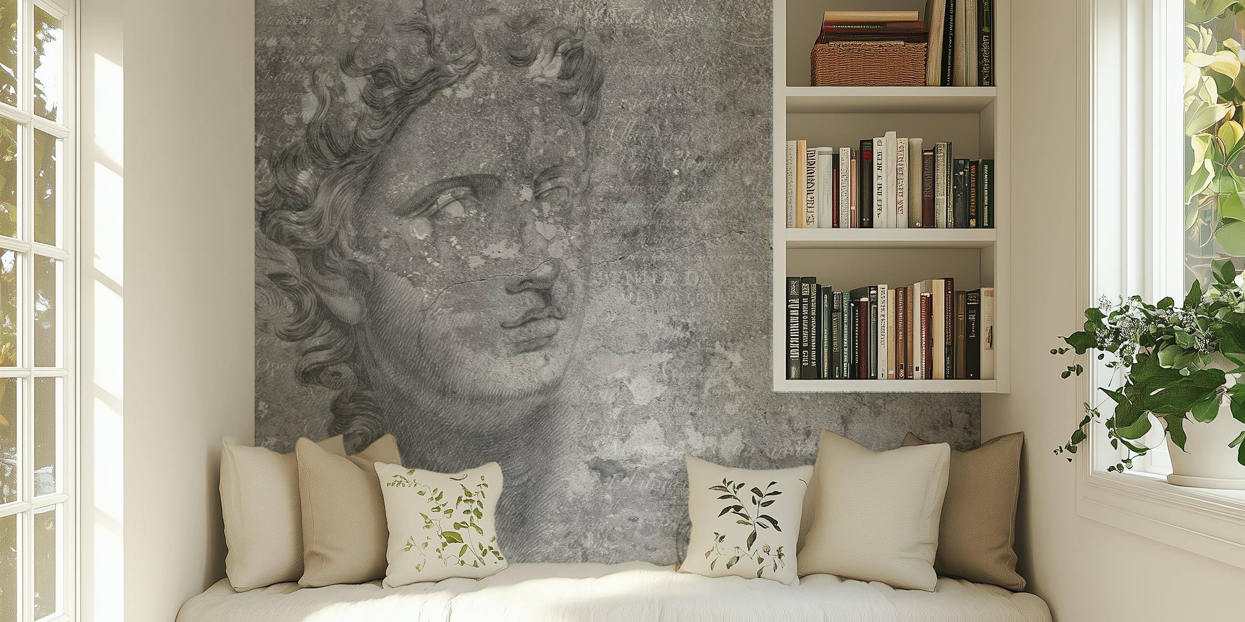 Ancient Rome Wall Gray Papel Pintado En Una Habitación