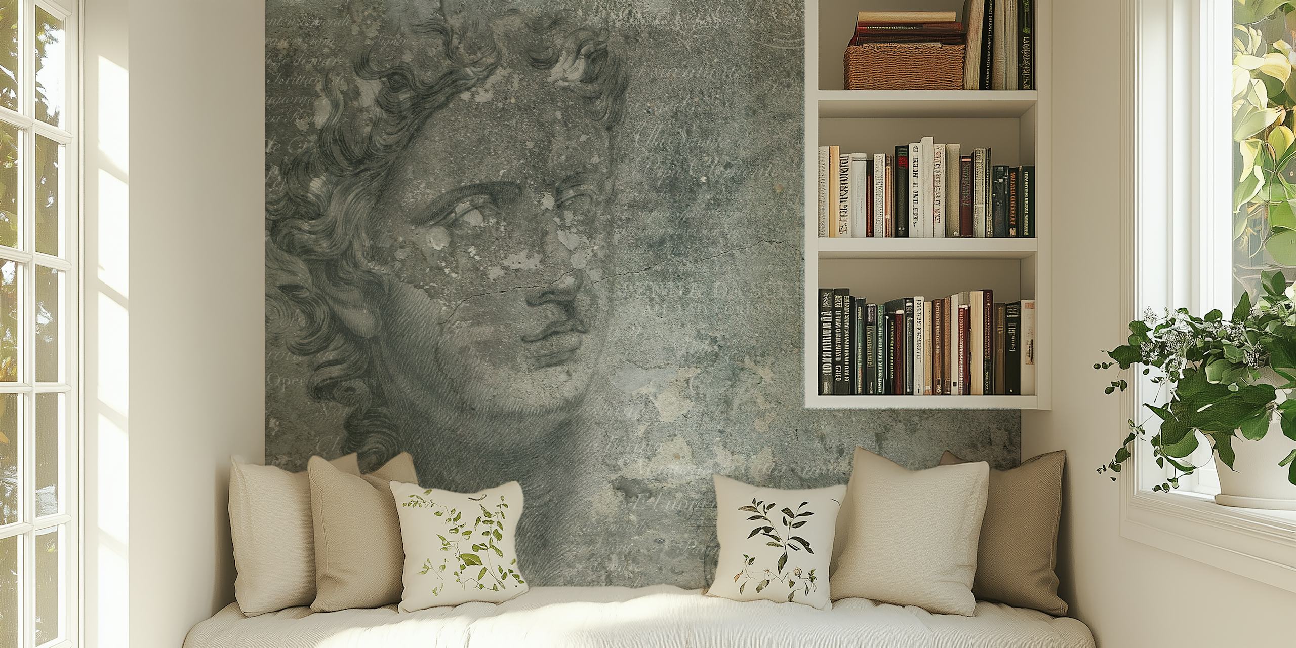 Ancient Rome Wall Aqua Design I Aqua-Färg