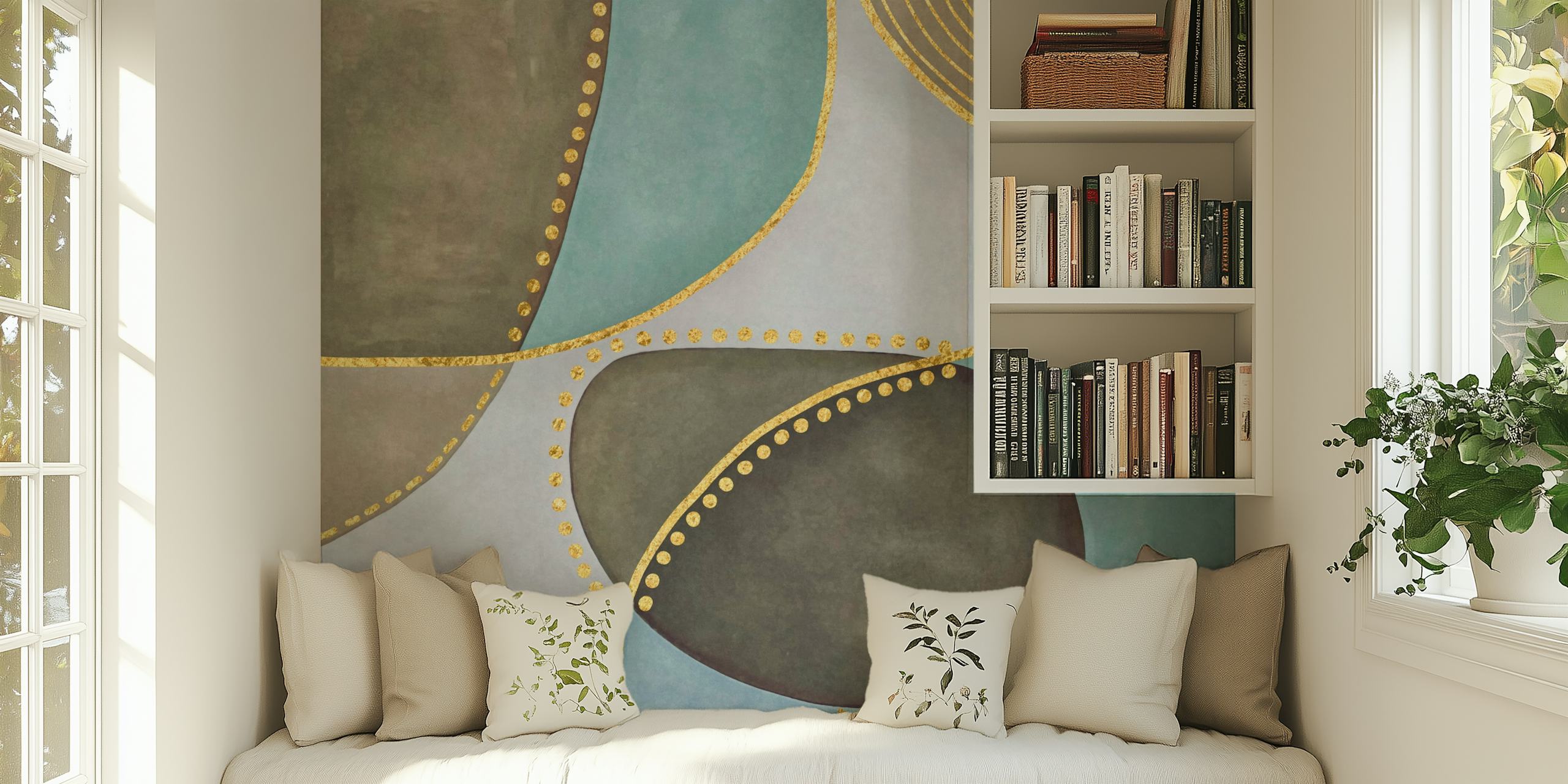 Design della carta da parati Mid Century in una stanza