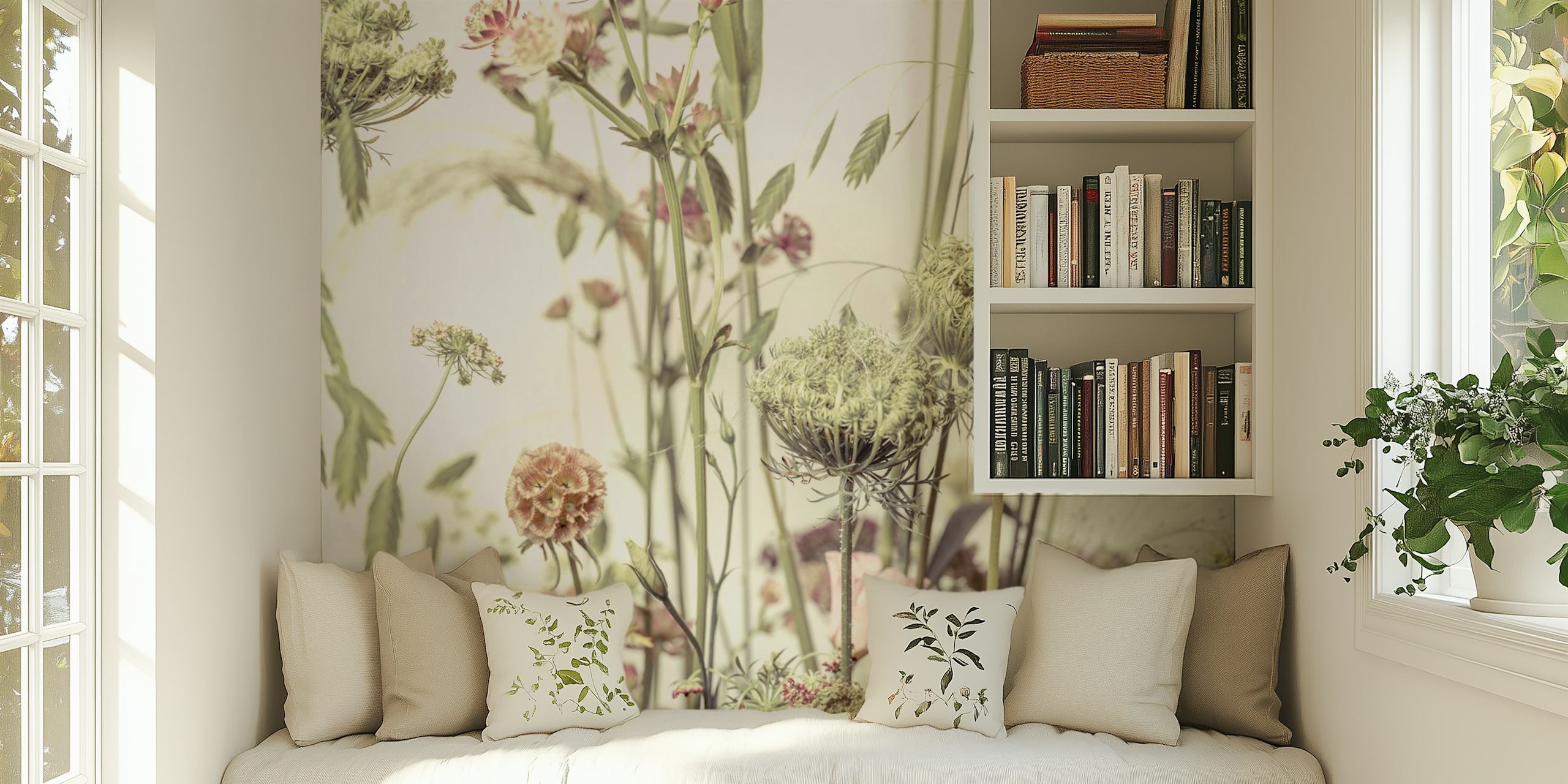 Wildflowers in soft pastel shades with a natural aesthetic wallpaper