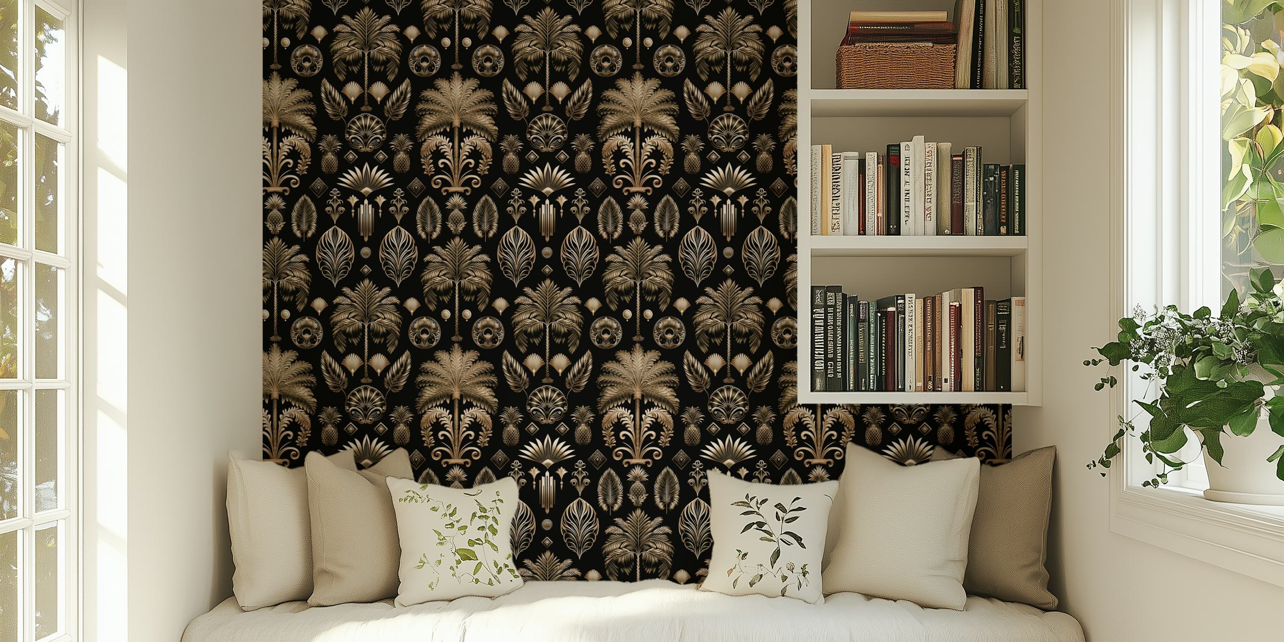 Palmetre og ornament tapetdesign