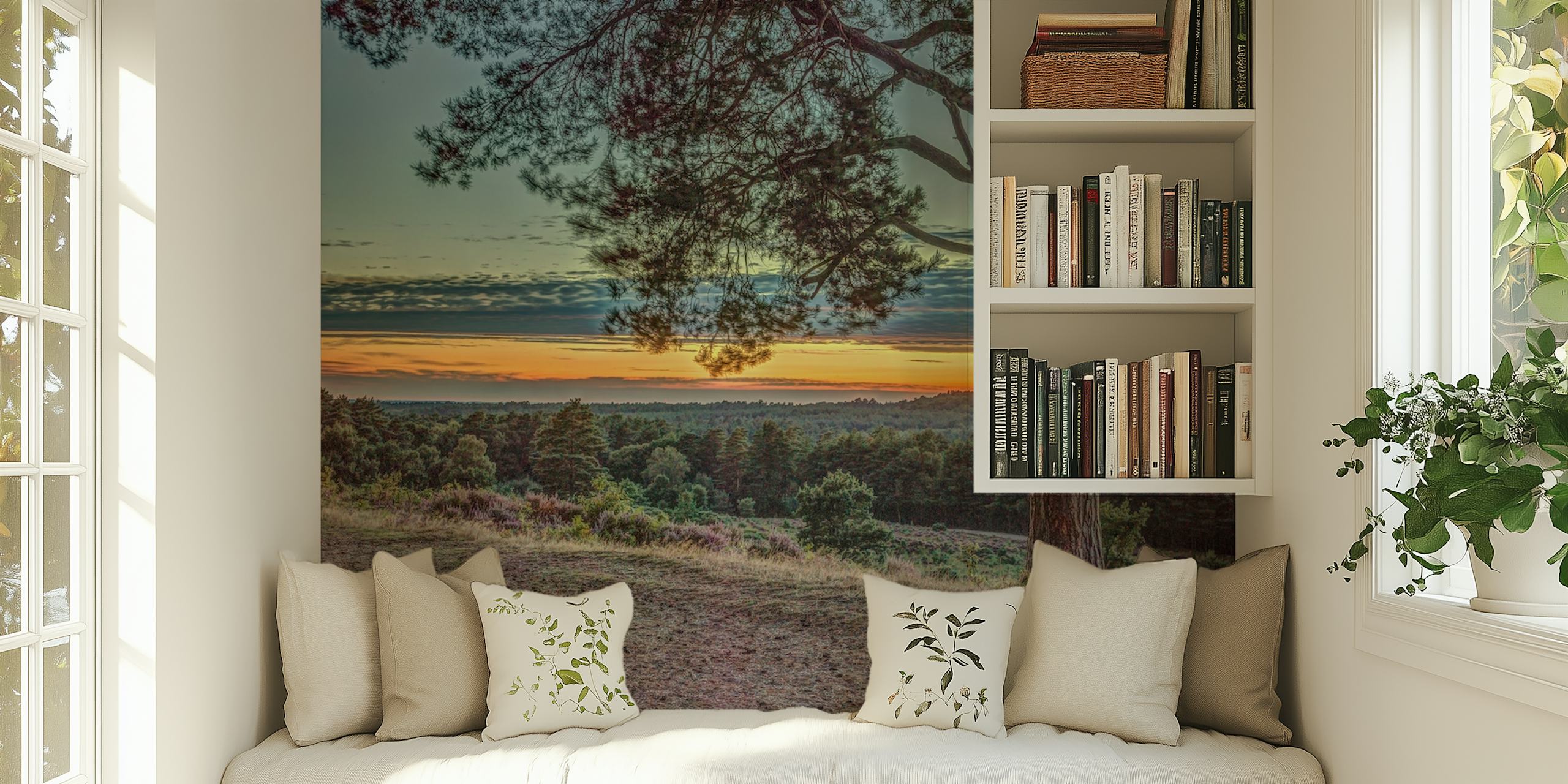 Carta da parati Picturesque Landscape in una stanza