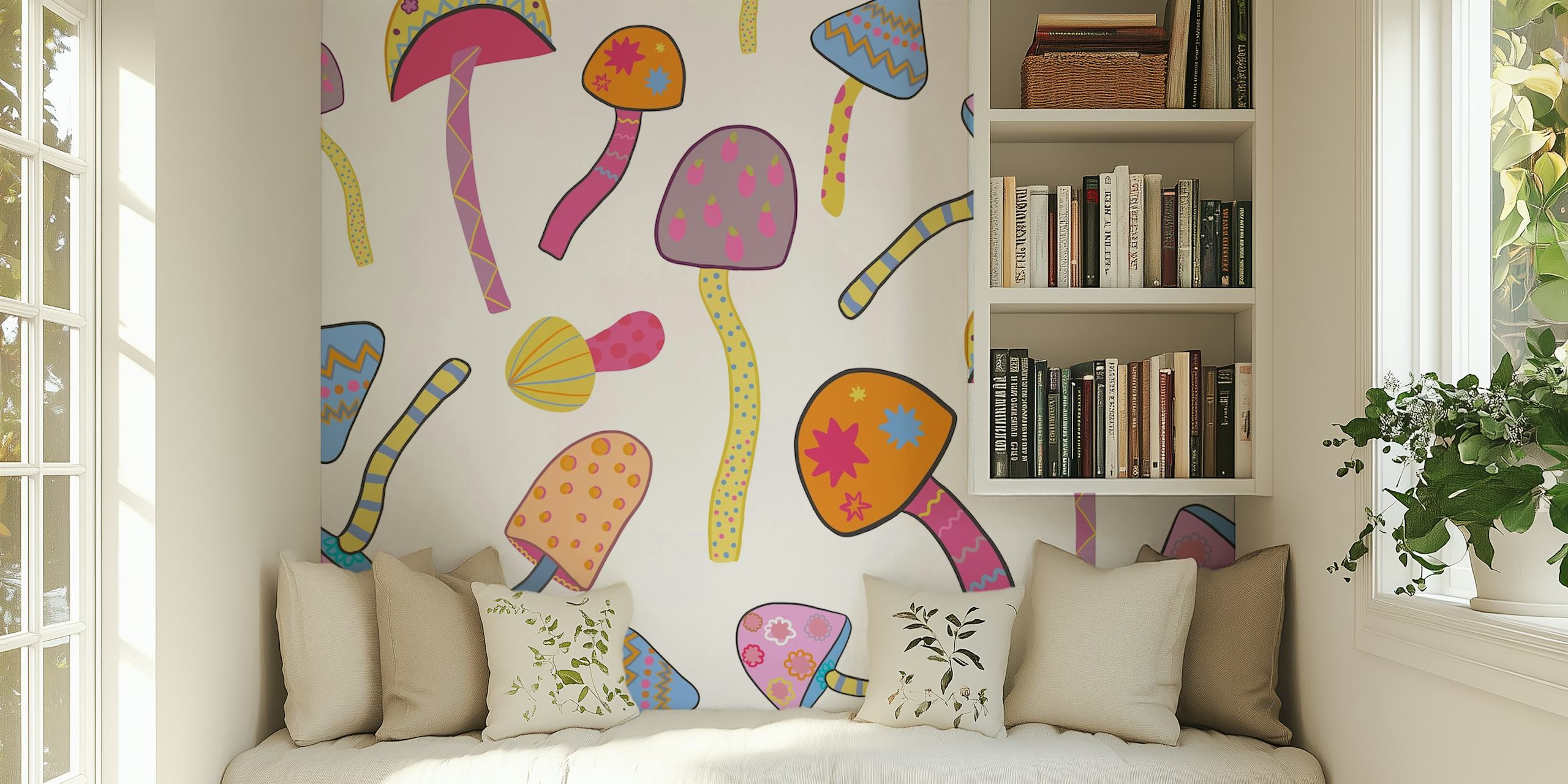 Magical mushrooms wallpaper σε ένα δωμάτιο