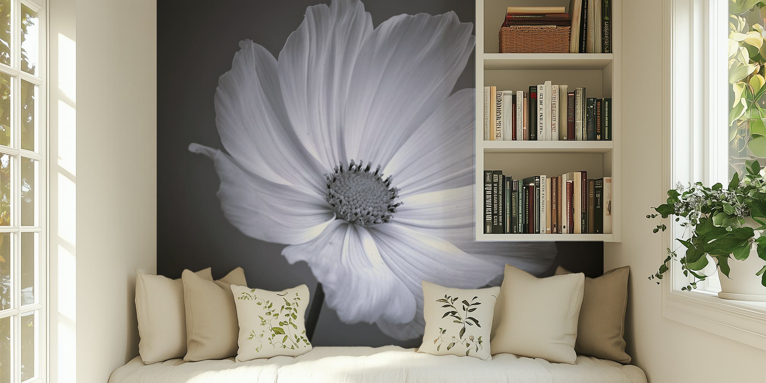 Delicate Charm papel pintado floral en una habitación