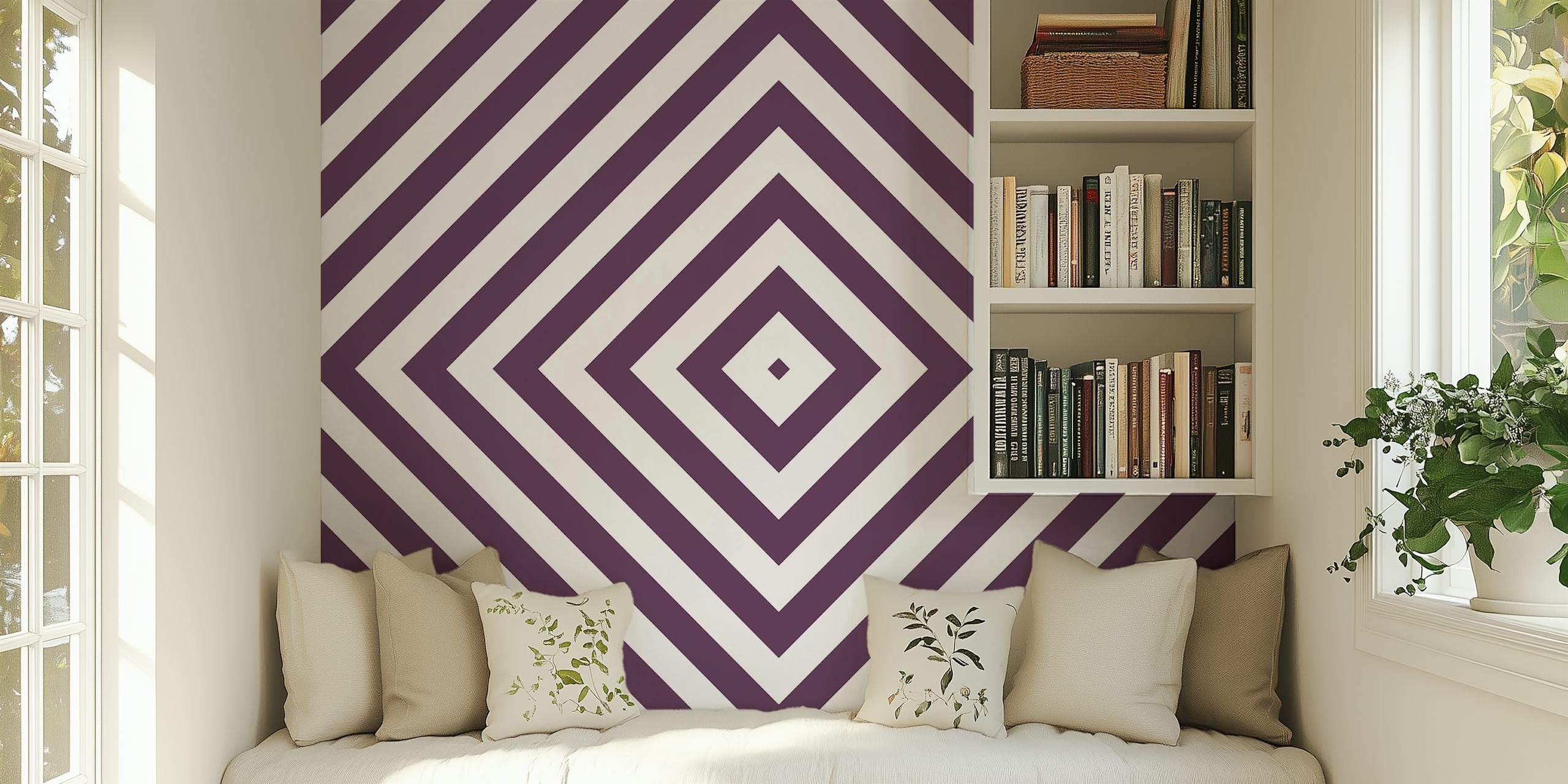 Purple y white patrón geométrico wallpaper pattern
