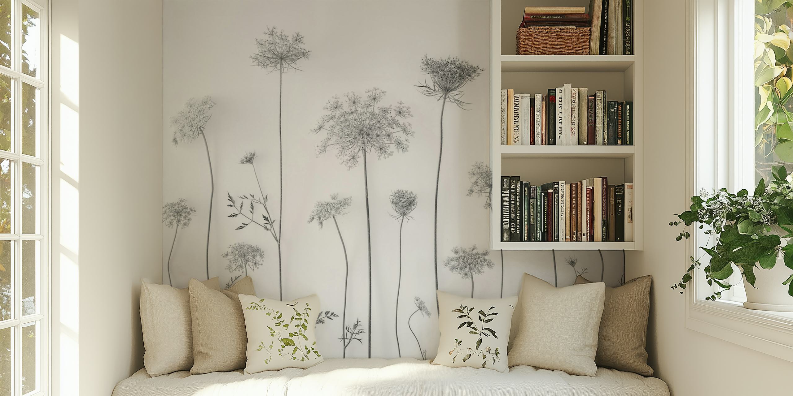 Wildflower Grace wallpaper design in a room
