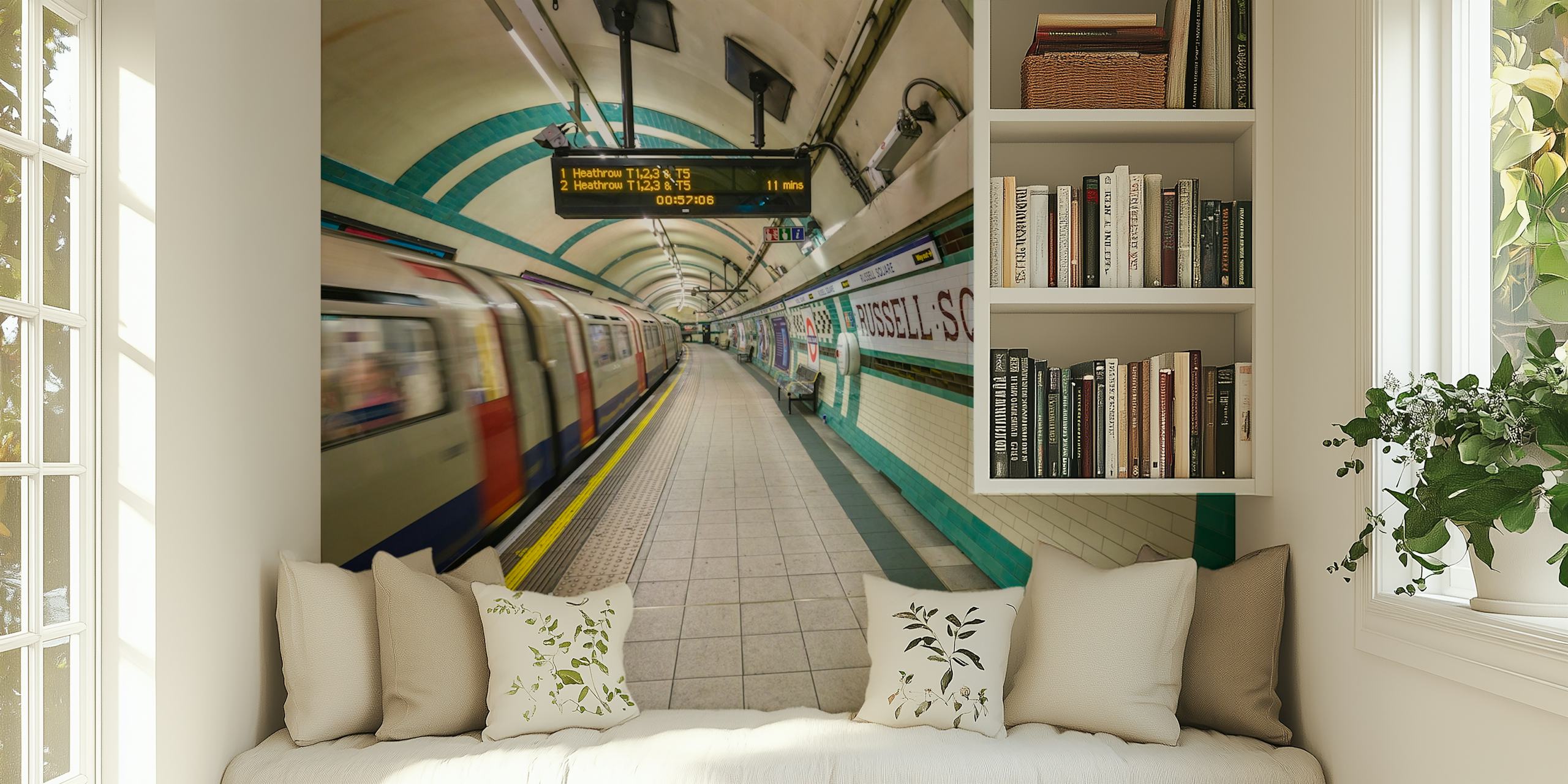 Underground concourse wallpaper in a modern room