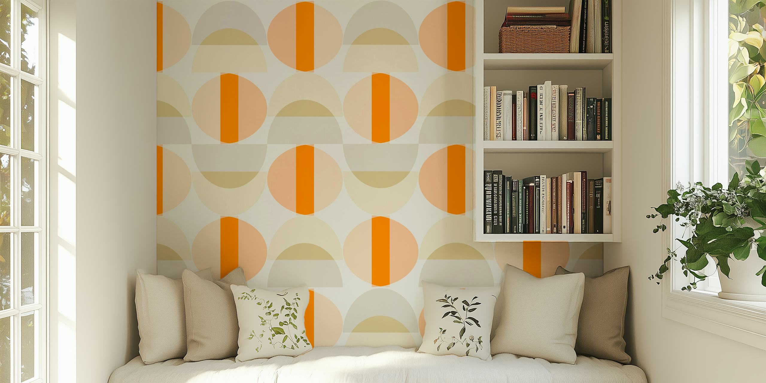 Ταπετσαρία Sunny Mid Century Modern σε δωμάτιο