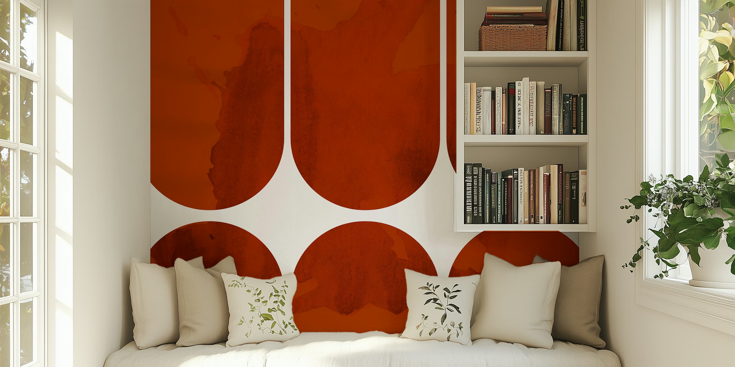 Warm Mid-Century Arches in een kamer