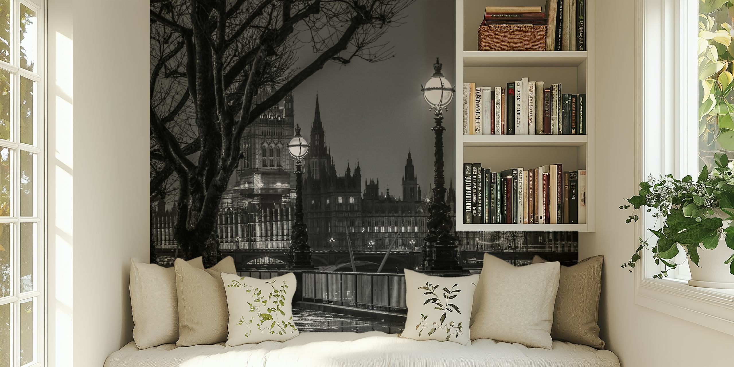 Papel de parede Nightfall Over London em um quarto