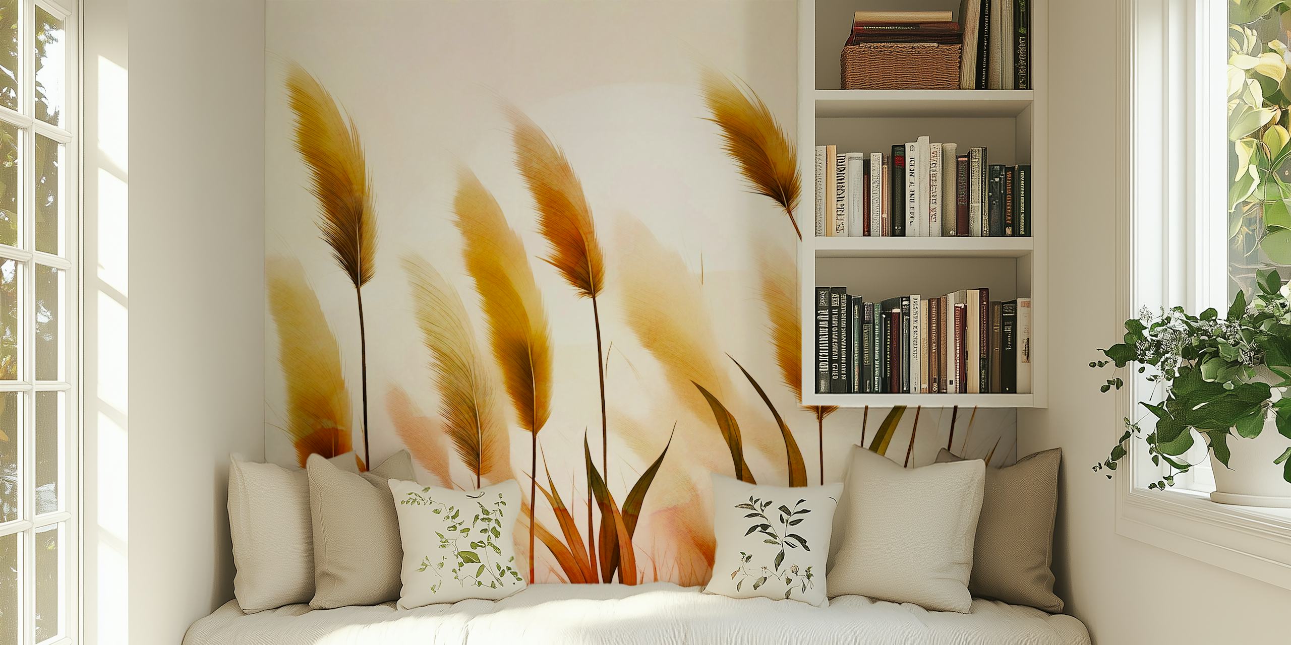 Pampas Grass Reed Art Neutral v pokoji