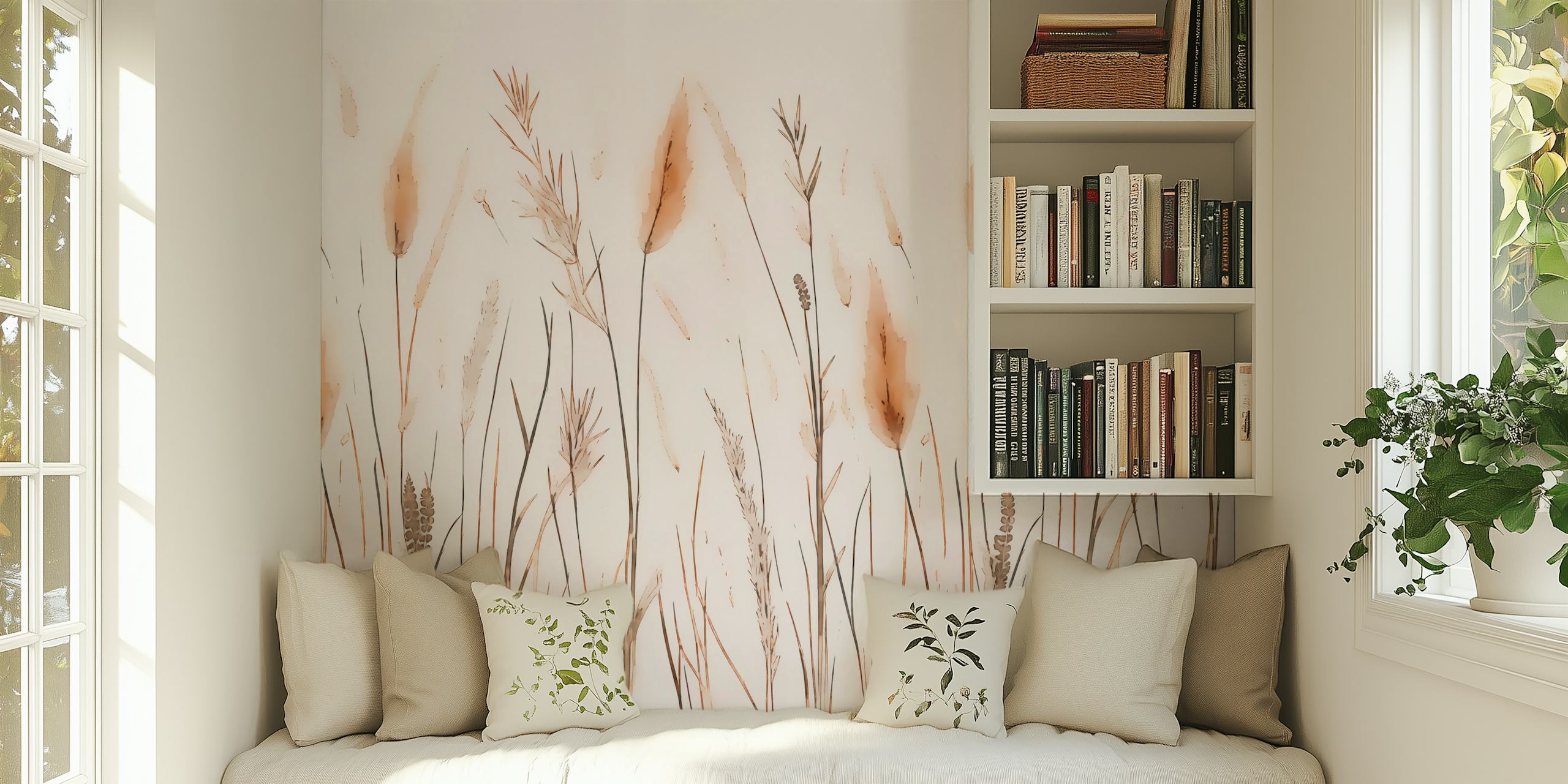 Hienovarainen niittynurmimaalaus Japandi-tyyliin