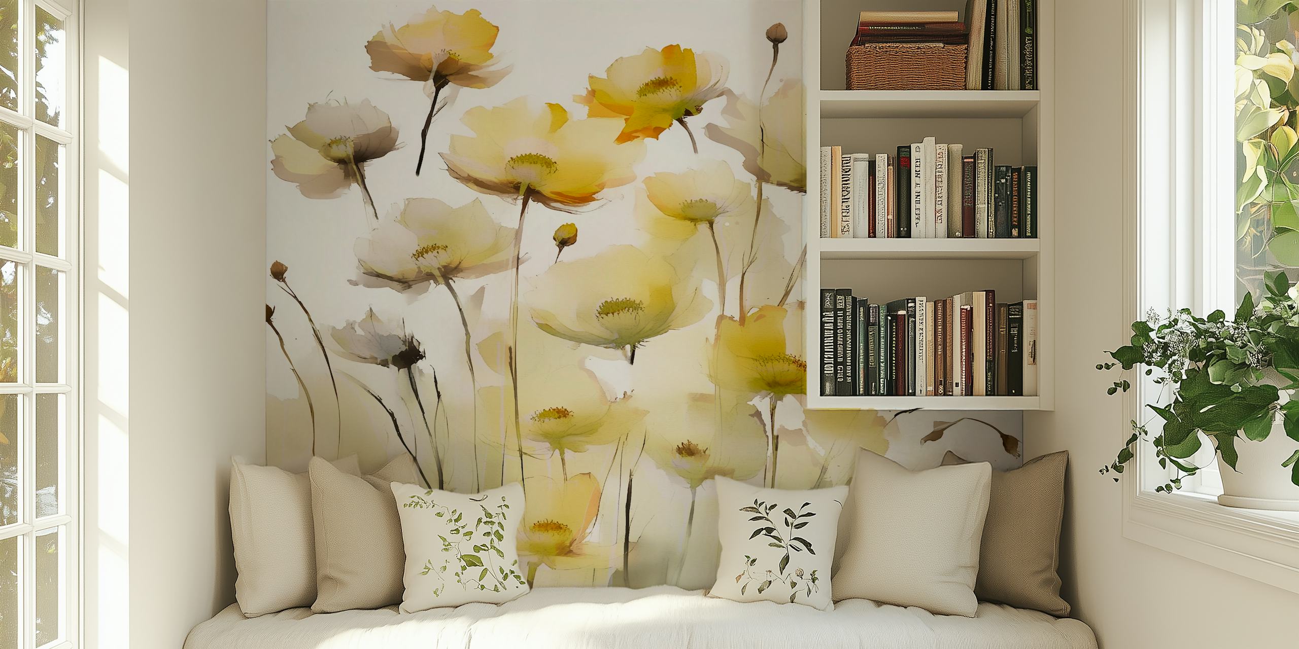 Ταπετσαρία Sunrise Wildflowers σε δωμάτιο