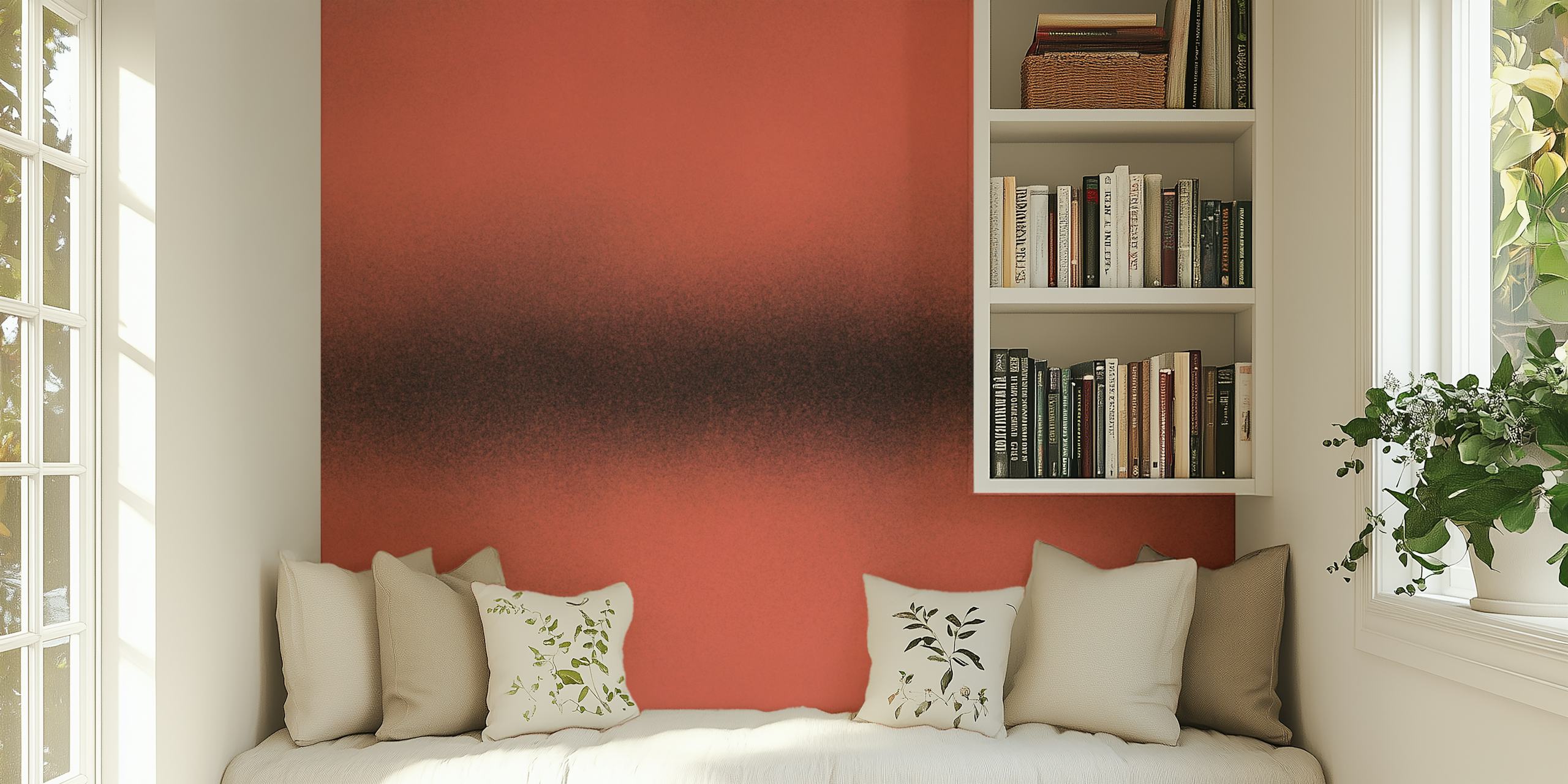 Black and coral abstract gradient wallpaper